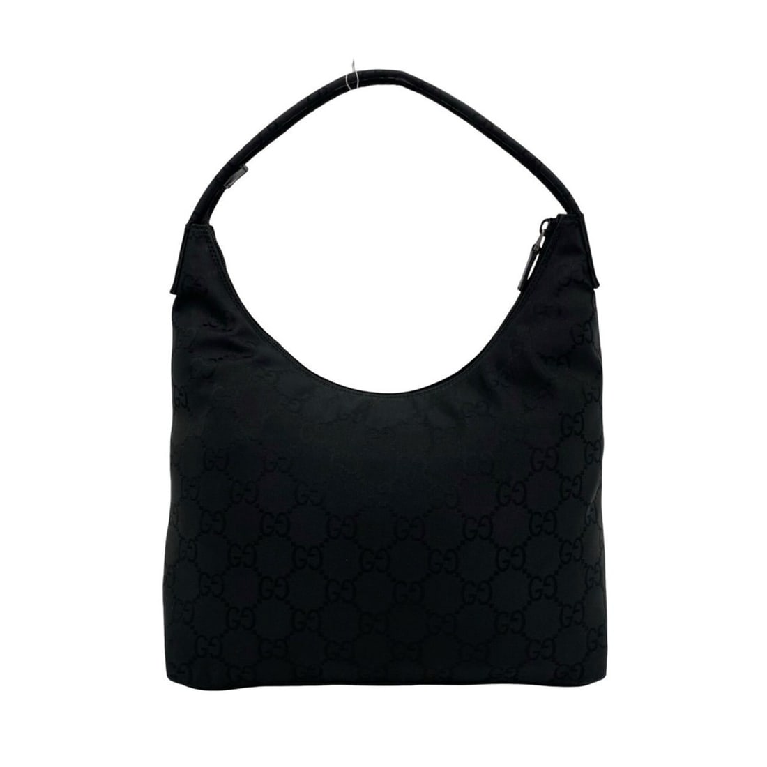 GUCCI GG Logo Pattern Nylon Leather One Semi Shoulder Bag Tote Black 77300: --- Catalog ---Category: SizeSize (HxWxD): 23cm x 28.5cm x 12.5cm / 9.05'' x 11.22'' x 4.92''Category: DesignType: Shoulder bag, Tote bagColor: BlackGender: WomenMaterial: Nylon , Leather Category: Ge