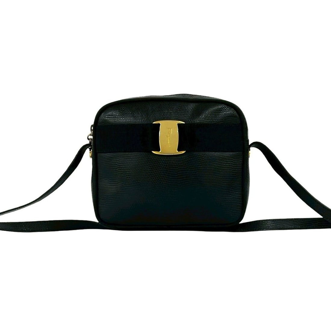 Salvatore Ferragamo Vintage Vara Ribbon Leather Shoulder Bag, Black, 33283: --- Catalog ---Category: SizeSize (HxWxD): 16cm x 17.5cm x 6.5cm / 6.29'' x 6.88'' x 2.55''Category: DesignType: Shoulder bagColor: BlackGender: WomenMaterial: Leather Category: GeneralBrand: Salvator
