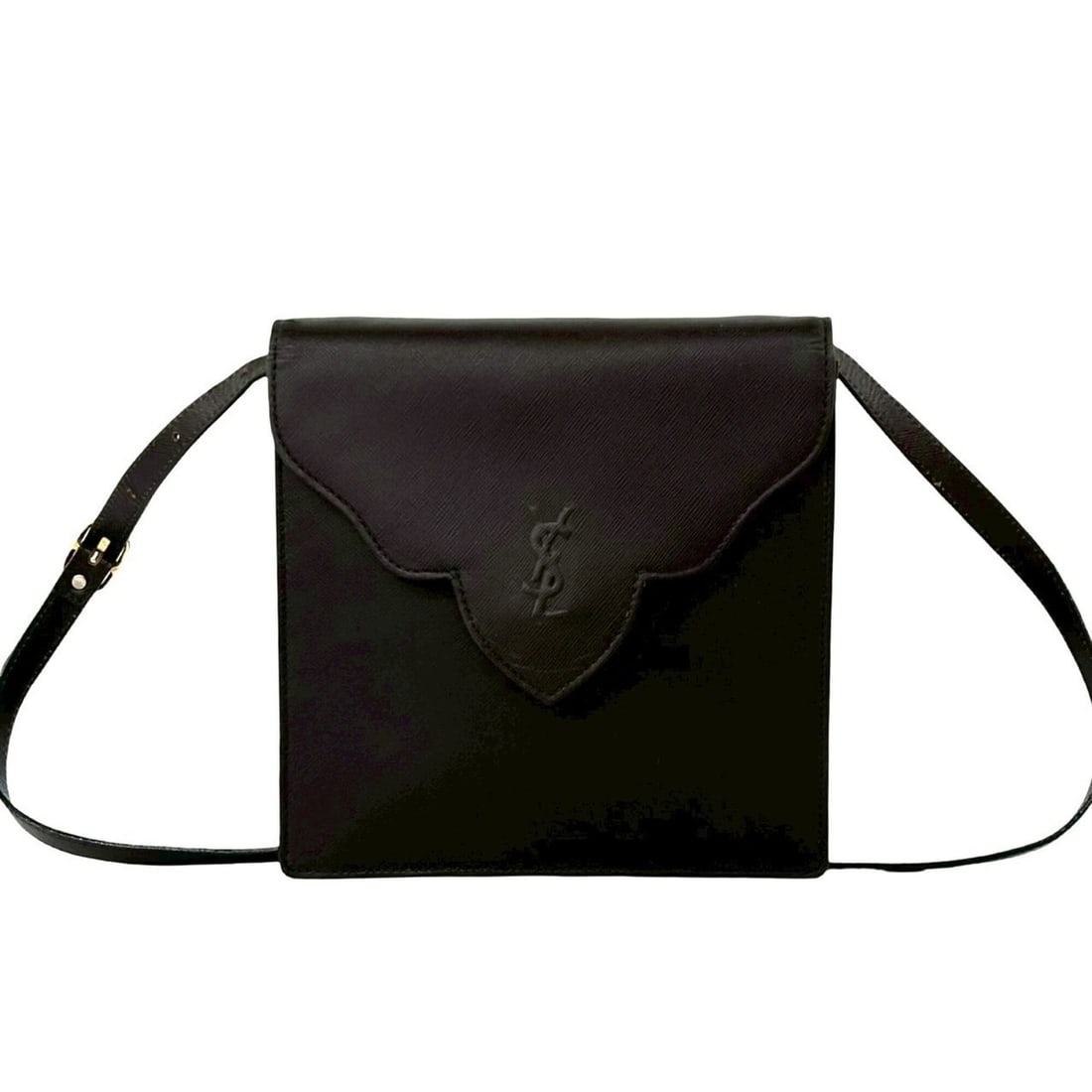 YVES SAINT LAURENT Vintage YSL Logo Leather Shoulder Bag/Pouch, Brown, 37056 (1 of 10)