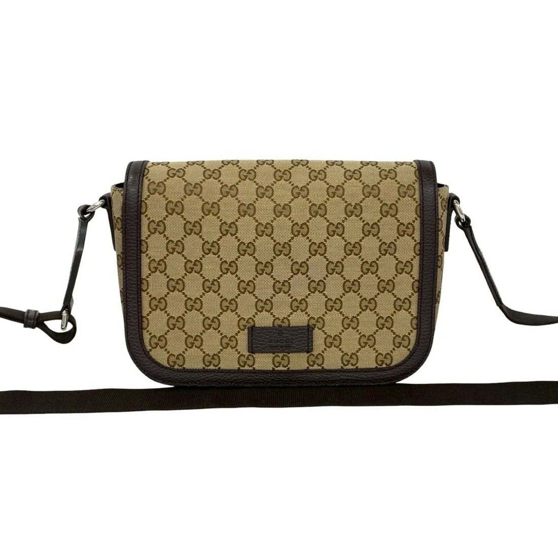 GUCCI GG Canvas Leather Genuine Shoulder Bag Pouch Sacoche Crossbody Brown 17963: --- Catalog ---Category: SizeSize (HxWxD): 20cm x 25cm x 8cm / 7.87'' x 9.84'' x 3.14''Category: DesignType: Pochette, Shoulder bagColor: BrownGender: WomenMaterial: Canvas , Leather Category: General