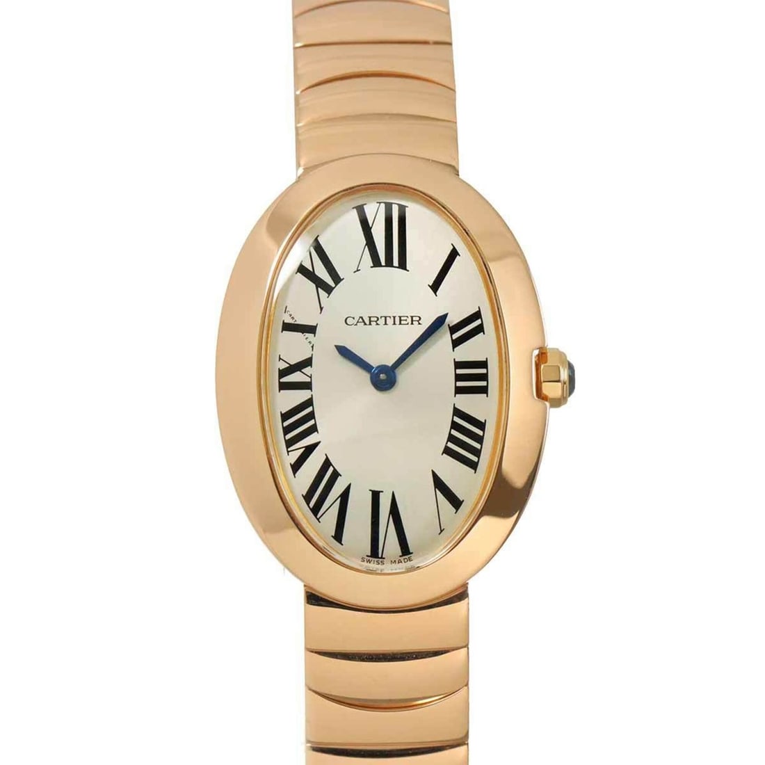 Cartier Baignoire SM W8000005 Ladies' Watch, Silver, 18K Pink Gold, Solid Quartz Watch: --- Catalog ---Category: SizeWrist Size: 16.5cm / 6.49''Case Diameter: 23mm / 0.91''Category: DesignType: WristwatchGender: WomenColor (Dial): SilverMaterial (Band): Pink gold (18K)Material (Case):