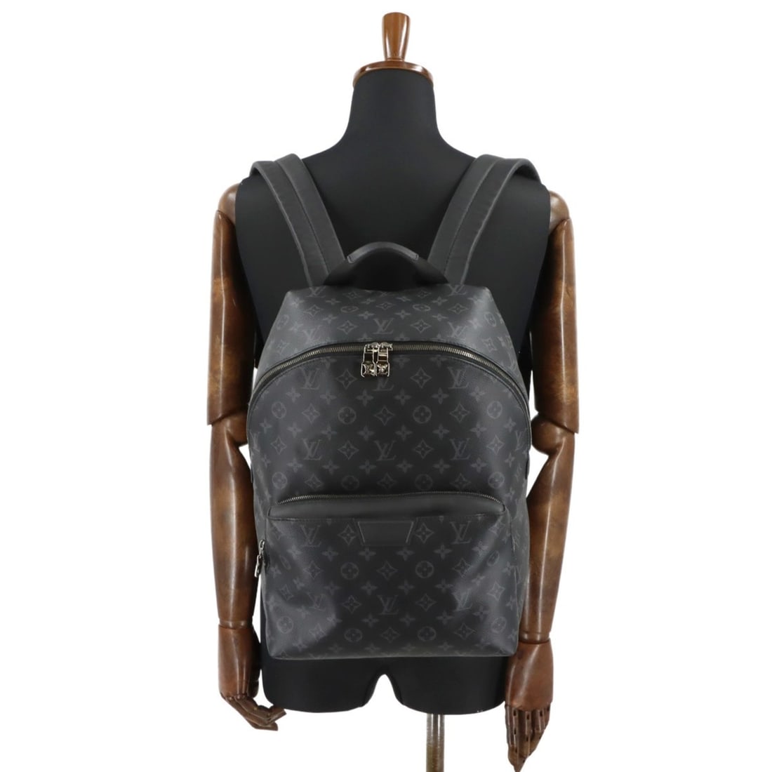 Louis Vuitton Monogram Eclipse Discovery Backpack, Black, M43186, RFID, Silver Hardware. - 10