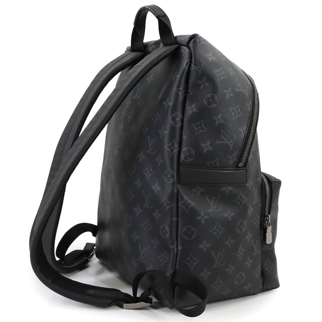 Louis Vuitton Monogram Eclipse Discovery Backpack, Black, M43186, RFID, Silver Hardware. - 3
