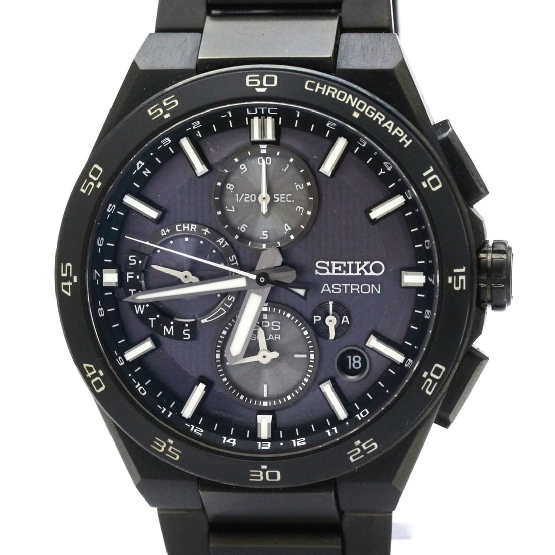 SEIKO Astron Nexter Solar GPS Radio Wave Watch SBXC155(5X83-0AA0) Mint Condition: --- Catalog ---Category: SizeCase Diameter: 43mm / 1.69''Category: DesignType: WristwatchStyle: SportGender: MenColor (Dial): BlackMaterial (Band): TitaniumMaterial (Case): Ceramic, TitaniumCategory: 