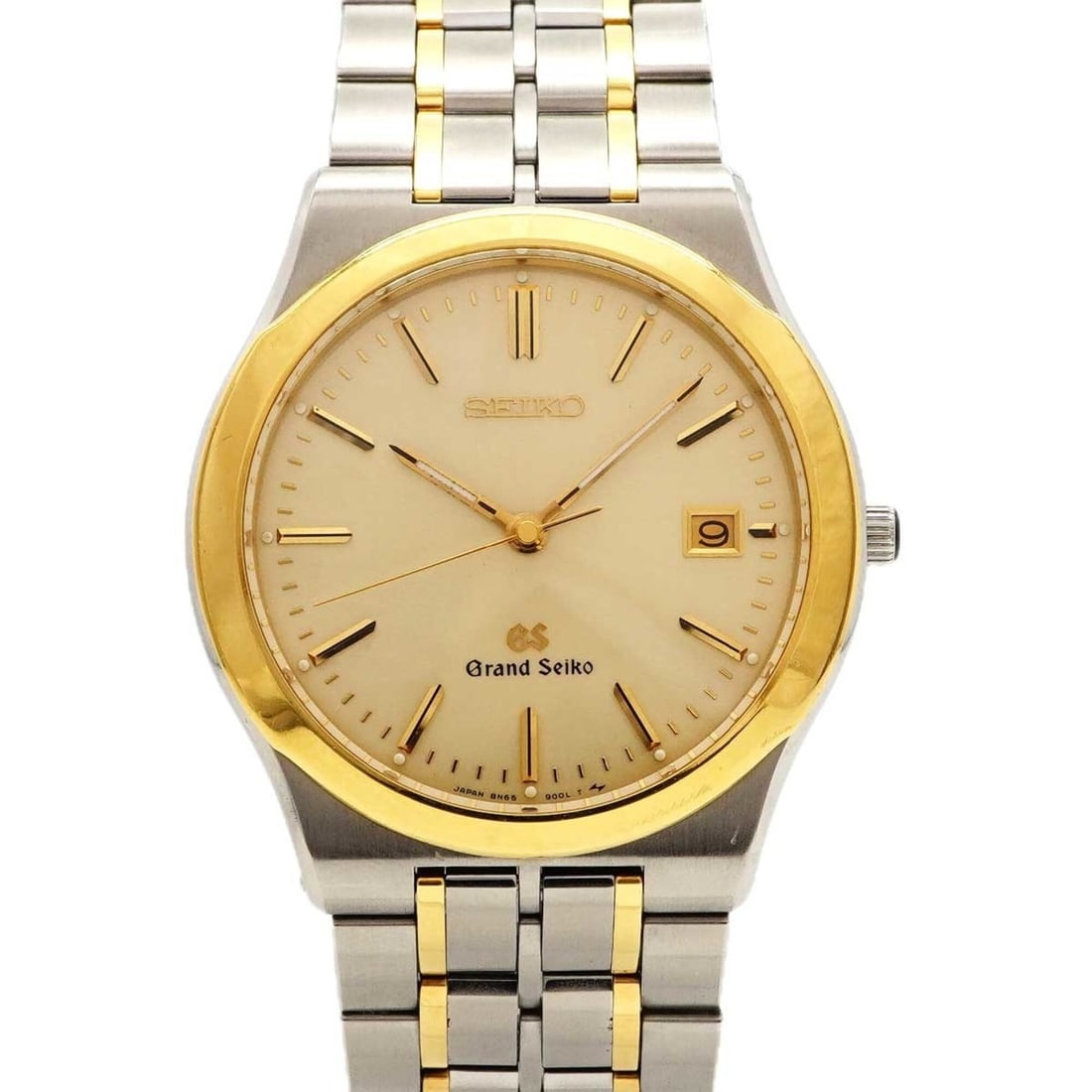 Seiko Grand SBGG002 8N65-9000 Gold Dial Men's Watch: --- Catalog ---Category: SizeWrist Size: 17.5cm / 6.88''Case Diameter: 37mm / 1.46''Category: DesignType: WristwatchGender: MenColor (Dial): GoldMaterial (Band): Stainless steel, Yellow goldCategory: 