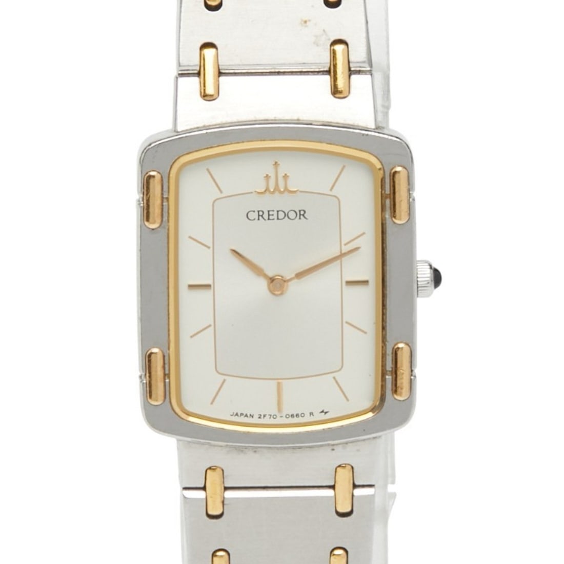 Seiko Credor Watch 2F70-5600 Quartz Silver Dial Stainless Steel Plated Women's SEIKO: --- Catalog ---Category: SizeWeight: 36.2g / 1.27oz.Band Width: 13mm / 0.51''Wrist Size: 16cm / 6.29''Case Diameter: 18.3mm / 0.72''Case Thickness: 4mm / 0.16''Category: DesignType: WristwatchGender: 