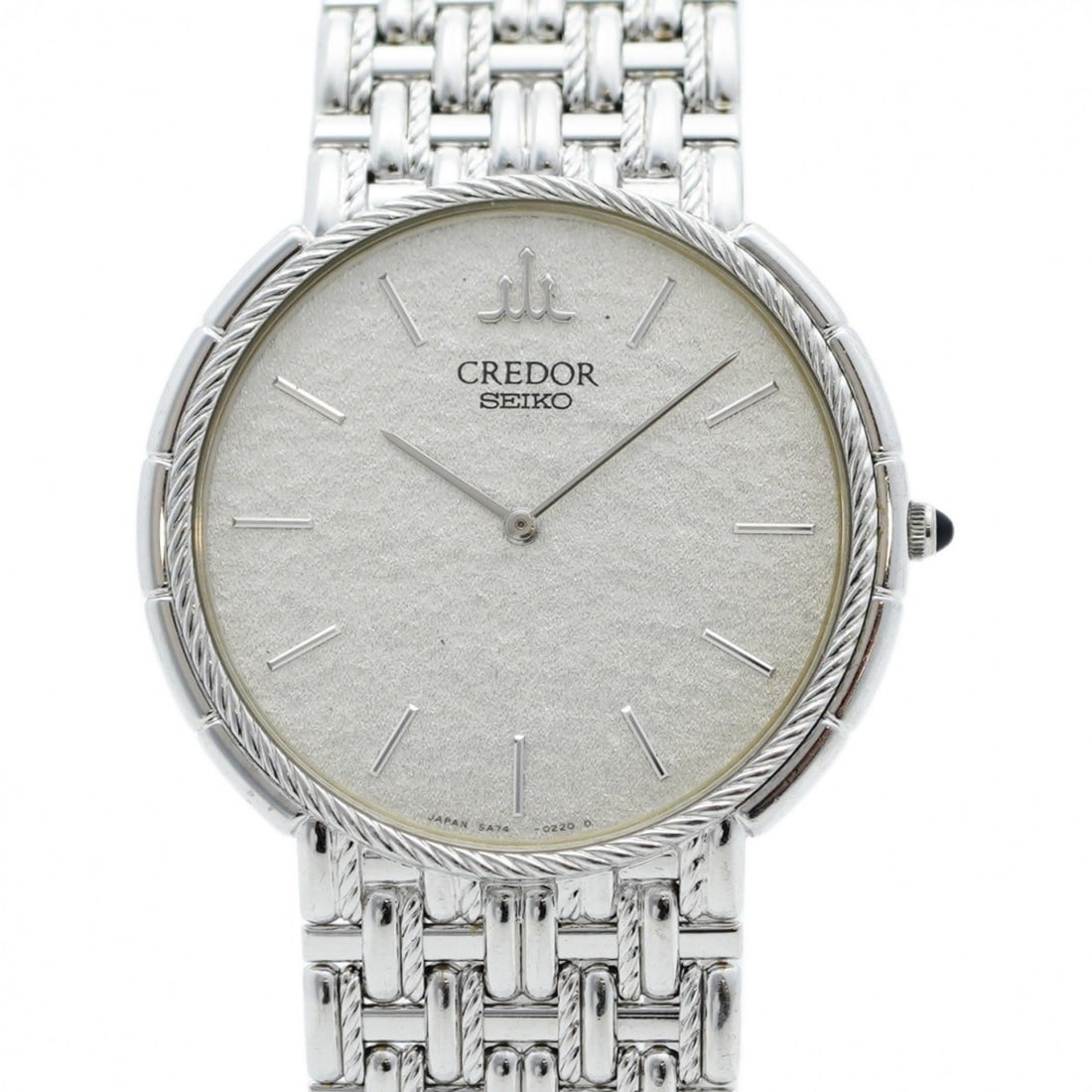 Seiko Credor 5A74-0110 Silver Dial Watch for Women: --- Catalog ---Category: SizeWrist Size: 16cm / 6.29''Case Diameter: 31.4mm / 1.24''Category: DesignType: WristwatchGender: WomenColor (Dial): SilverMaterial (Band): White goldCategory: GeneralBrand: 
