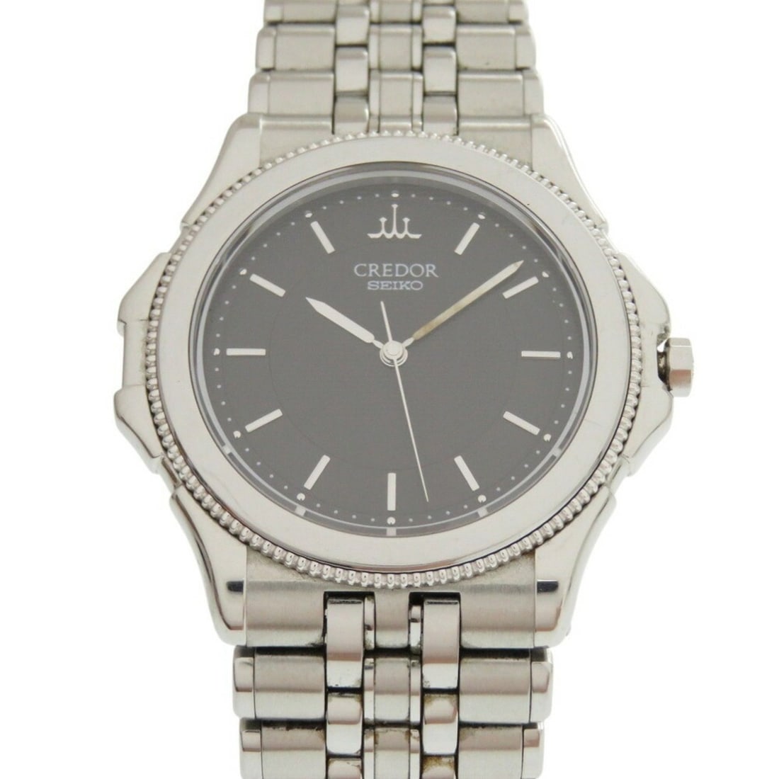 Seiko Credor Pacific GCAR007 8J81-6A20 SS 18K White Gold Black Quartz Wristwatch Silver Dial: --- Catalog ---Category: SizeWrist Size: 17.5cm / 6.88''Case Diameter: 33mm / 1.3''Category: DesignType: WristwatchGender: MenMaterial (Band): Stainless steelMaterial (Case): Stainless steel, White go