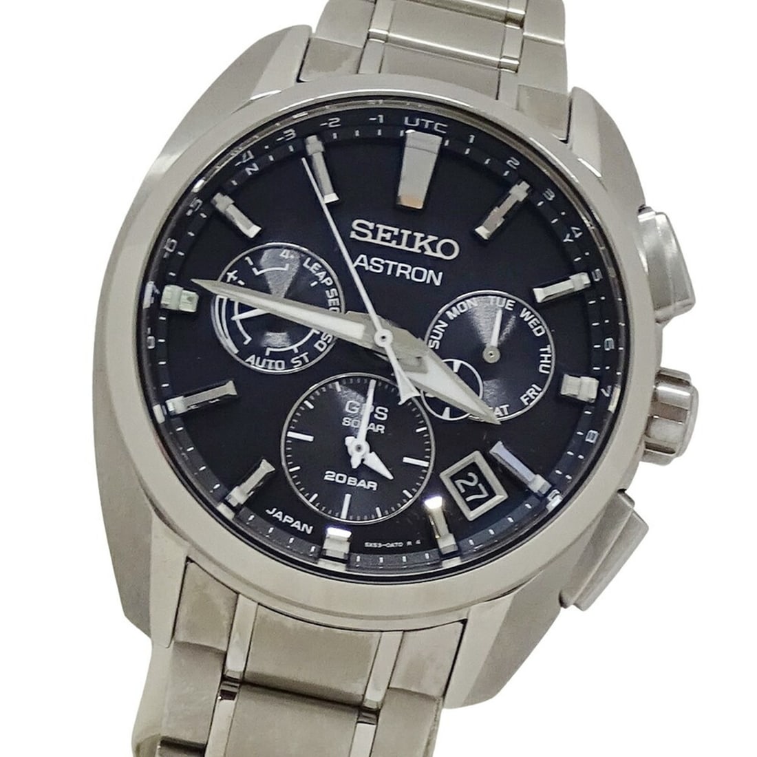 Seiko Astron 5X53-0AV0 SBXC067 Men's Watch GPS Satellite Radio Solar Titanium Silver Black: --- Catalog ---Category: SizeWrist Size: 20cm / 7.87''Case Diameter: 42mm / 1.65''Category: DesignType: WristwatchGender: MenColor (Dial): BlackMaterial (Band): TitaniumMaterial (Case): TitaniumCatego