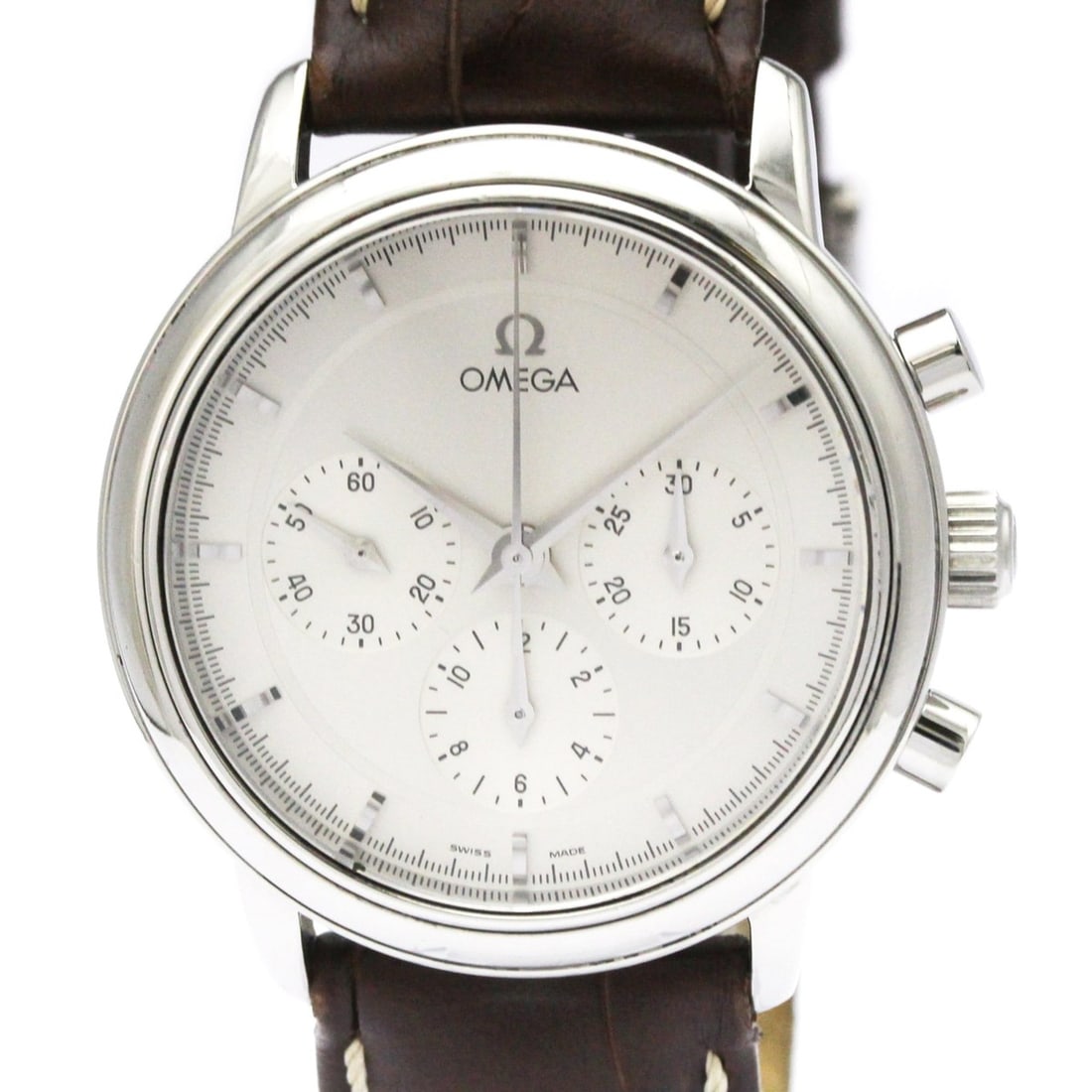 OMEGA De Ville Prestige Chronograph Hand-Winding Mens Watch 4840.31.01: --- Catalog ---Category: SizeCase Diameter: 36mm / 1.42''Category: DesignType: WristwatchStyle: SportGender: MenColor (Dial): SilverMaterial (Band): LeatherMaterial (Case): Stainless steelCategory: Ge