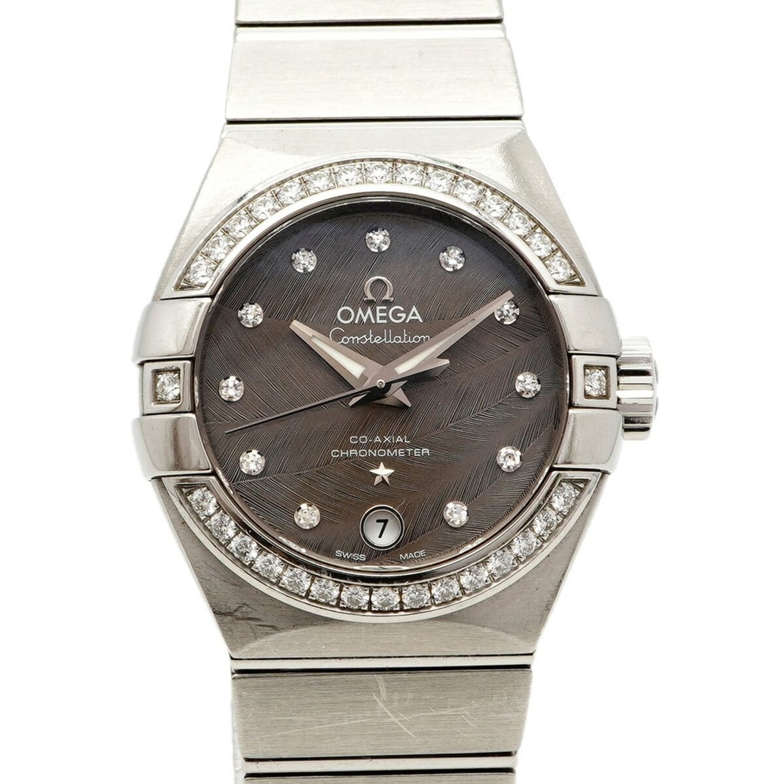 Omega Constellation 123.15.27.20.56.001 Brown Dial Women's Watch: --- Catalog ---Category: SizeWrist Size: 15cm / 5.9''Case Diameter: 28mm / 1.1''Category: DesignType: WristwatchGender: WomenColor (Dial): BrownMaterial (Band): Stainless steelCategory: GeneralMPN: 12