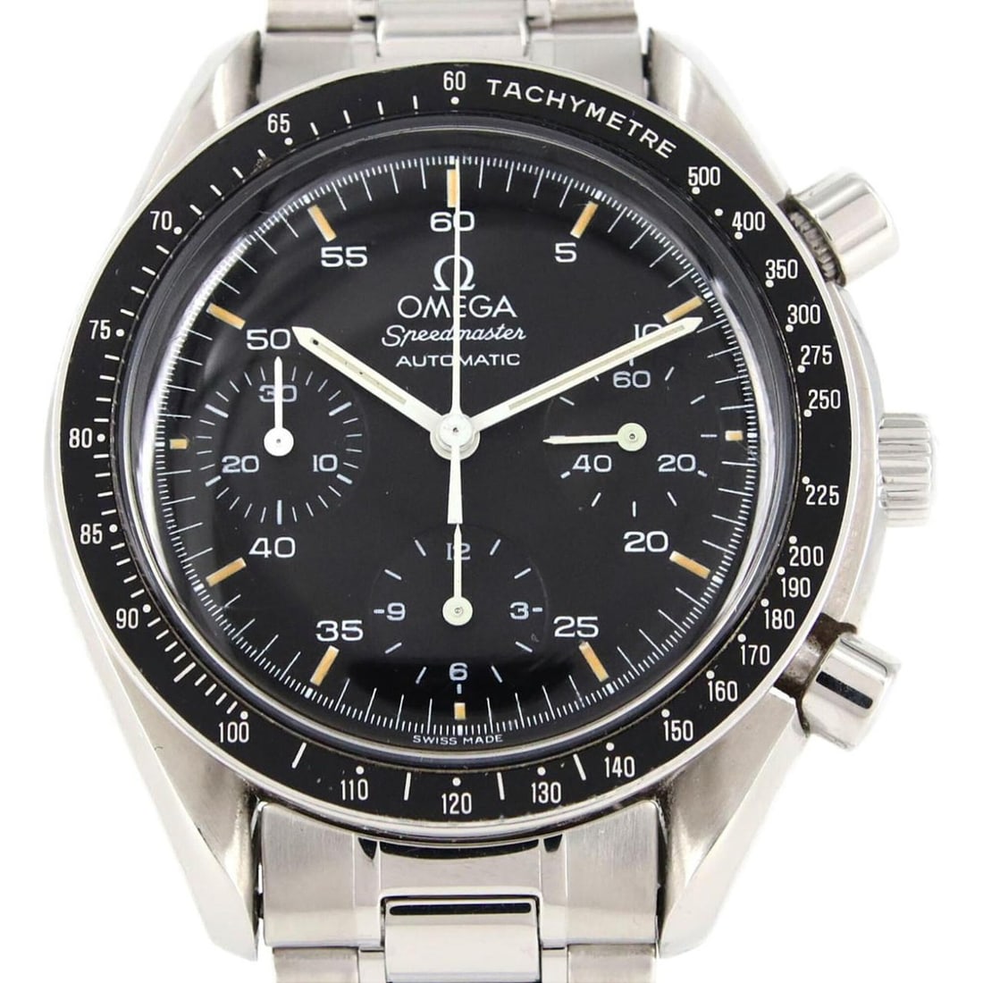 Omega Speedmaster 3510.50 SS Automatic Watch: --- Catalog ---Category: SizeWrist Size: 18.5cm / 7.28''Case Diameter: 39mm / 1.54''Category: DesignType: WristwatchGender: MenColor (Dial): BlackMaterial (Band): Stainless steelMaterial (Case): Stain