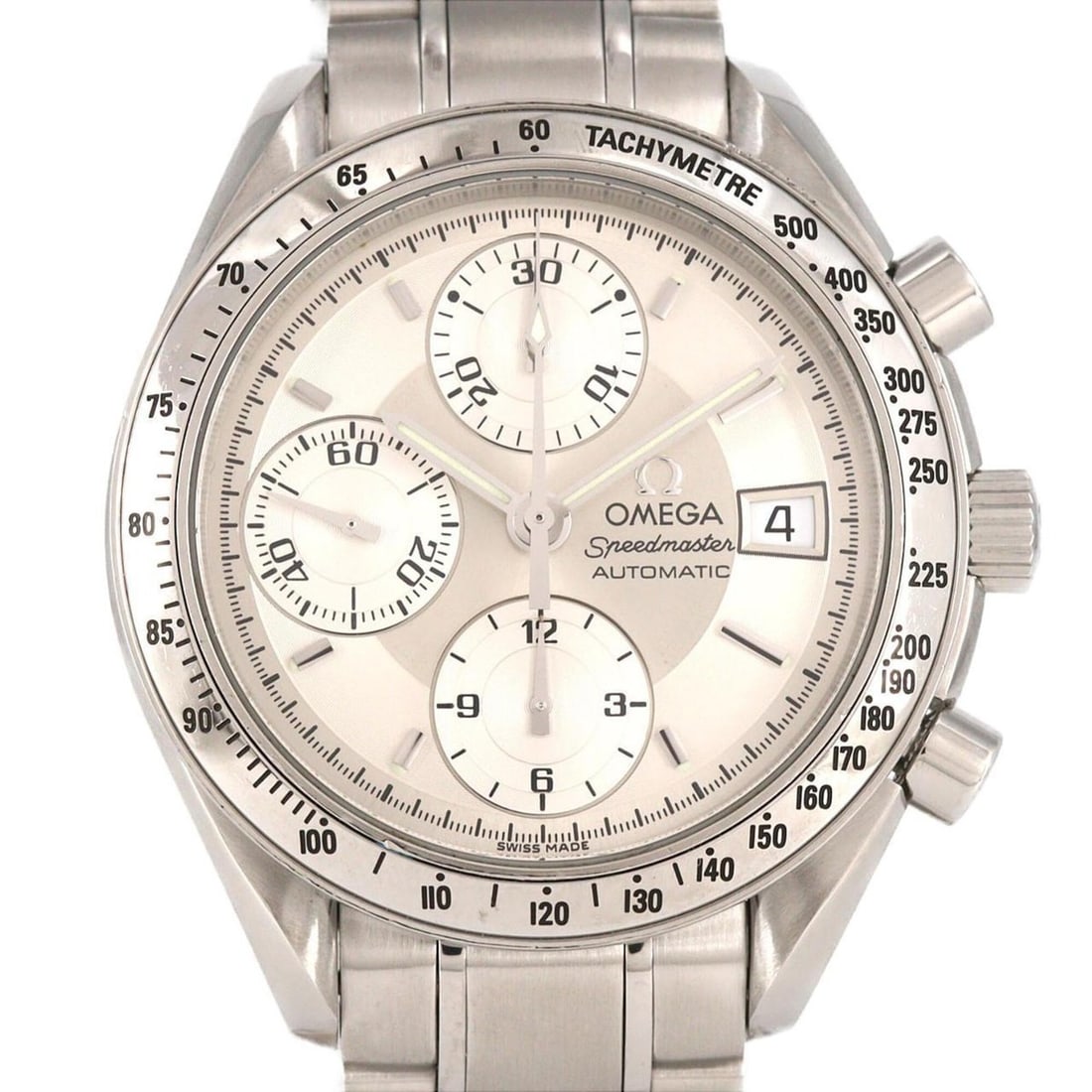 Omega Speedmaster Date 3513.30 Stainless Steel Automatic Watch: --- Catalog ---Category: SizeWrist Size: 17cm / 6.69''Case Diameter: 39mm / 1.54''Category: DesignType: WristwatchGender: MenColor (Dial): SilverMaterial (Band): Stainless steelMaterial (Case): Stainl