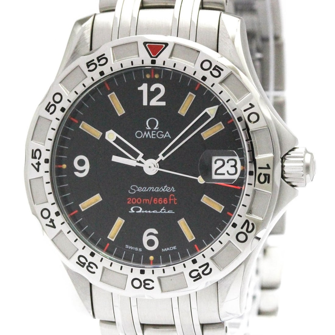 OMEGA Seamaster Omegamatic Auto Quartz Limited Watch 2516.50 Polished: --- Catalog ---Category: SizeCase Diameter: 36mm / 1.42''Category: DesignType: WristwatchStyle: SportGender: MenColor (Dial): BlackMaterial (Band): Stainless steelMaterial (Case): Stainless steelCateg