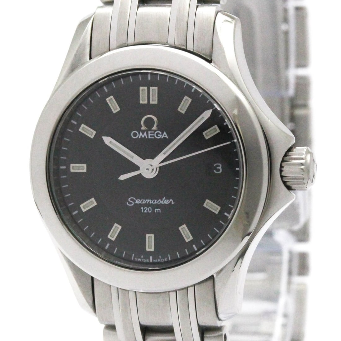OMEGA Seamaster 120M Steel Quartz Ladies Watch 2581.52 Polished: --- Catalog ---Category: SizeCase Diameter: 26mm / 1.02''Category: DesignType: WristwatchStyle: SportGender: WomenColor (Dial): BlackMaterial (Band): Stainless steelMaterial (Case): Stainless steelCat