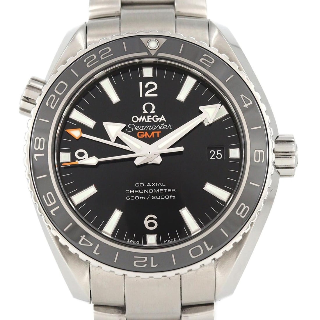 Omega Seamaster Planet Ocean GMT 232.30.44.22.01.001 Stainless Steel Automatic Watch: --- Catalog ---Category: SizeWrist Size: 19.5cm / 7.67''Case Diameter: 44mm / 1.73''Category: DesignType: WristwatchGender: MenColor (Dial): BlackMaterial (Band): Stainless steelMaterial (Case): Stain