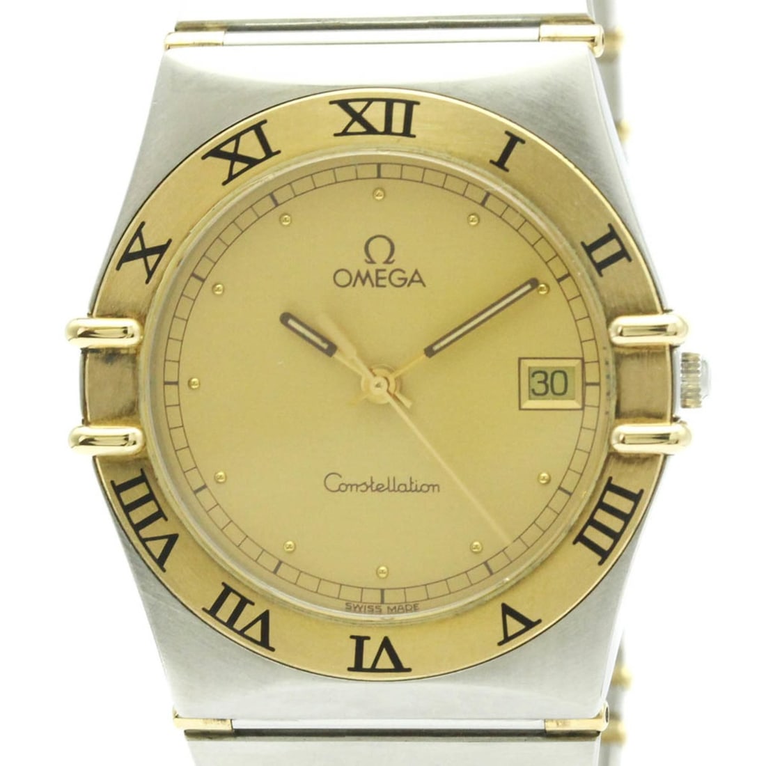 OMEGA Constellation 18K Gold Steel Quartz Mens Watch 396.1080 Polished (1 of 11)