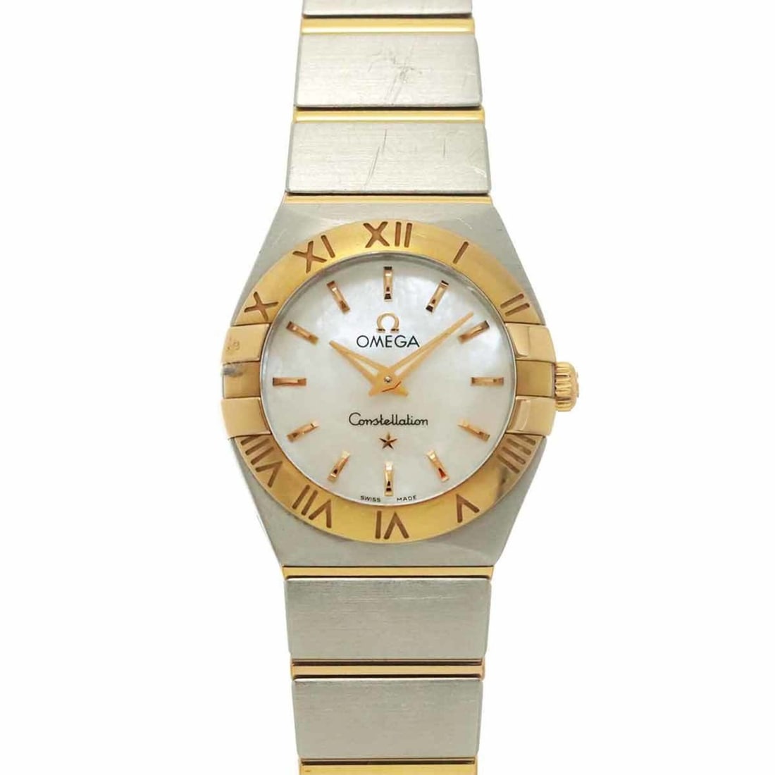 Omega Constellation Brushed Two-Tone 123 20 24 60 05 001 Women's Watch White Shell 18K Pink Gold: --- Catalog ---Category: SizeWrist Size: 16.5cm / 6.49''Case Diameter: 24mm / 0.94''Category: DesignType: WristwatchGender: WomenColor (Dial): White shellMaterial (Band): Pink gold (18K), Stainless st