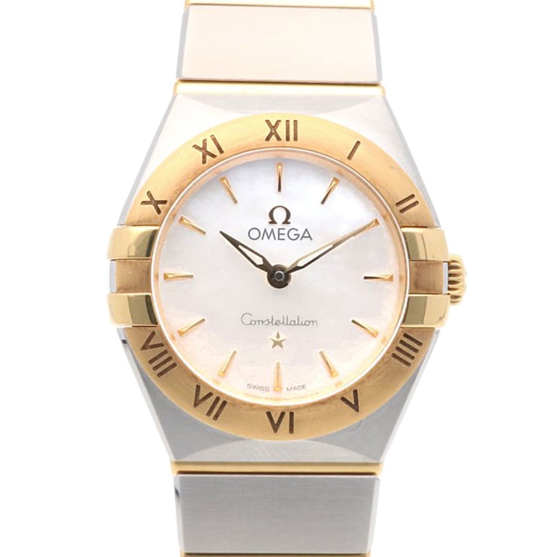 Omega Constellation Wristwatch, Stainless Steel, Quartz, 13120256005002, 92962XXX, Ladies, Used,: --- Catalog ---Category: SizeWrist Size: 16cm / 6.29''Case Diameter: 25.5mm / 1''Category: DesignType: WristwatchGender: WomenColor (Dial): White shellMaterial (Band): Stainless steel, Yellow gold (18