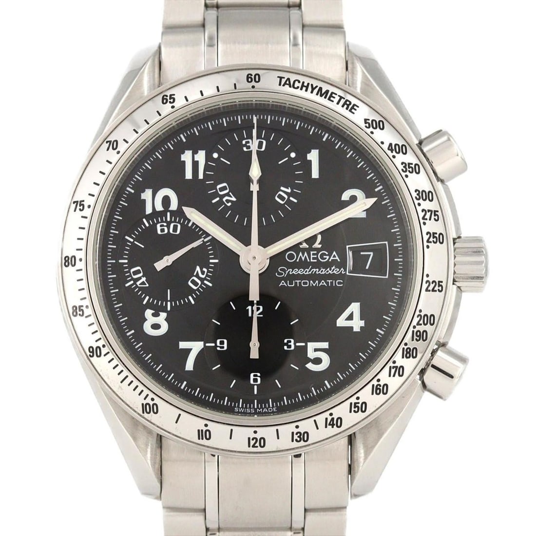 Omega Speedmaster Date 3513.52 Stainless Steel Automatic Watch: --- Catalog ---Category: SizeWrist Size: 20.5cm / 8.07''Case Diameter: 39mm / 1.54''Category: DesignType: WristwatchGender: MenColor (Dial): BlackMaterial (Band): Stainless steelMaterial (Case): Stain