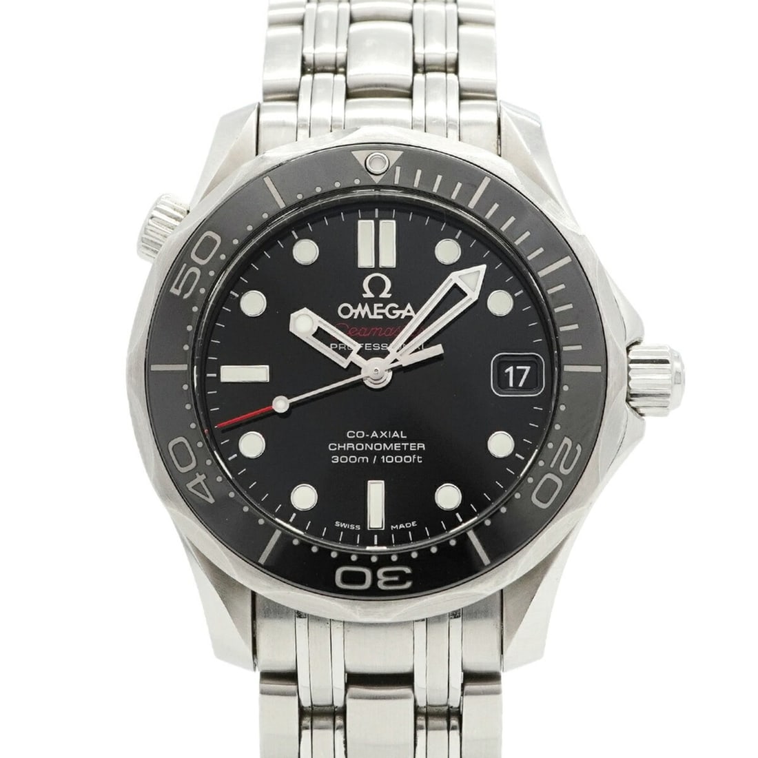 Omega Seamaster 212.30.36.20.01.002 Black Dial Watch (Boys' Size): --- Catalog ---Category: SizeWrist Size: 17.5cm / 6.88''Case Diameter: 36.2mm / 1.43''Category: DesignType: WristwatchGender: BoysColor (Dial): BlackMaterial (Band): Stainless steelCategory: GeneralMP
