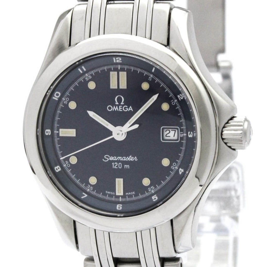 OMEGA Seamaster 120M Steel Quartz Ladies Watch 2581.80 Polished: --- Catalog ---Category: SizeCase Diameter: 26mm / 1.02''Category: DesignType: WristwatchStyle: SportGender: WomenColor (Dial): BlueMaterial (Band): Stainless steelMaterial (Case): Stainless steelCate