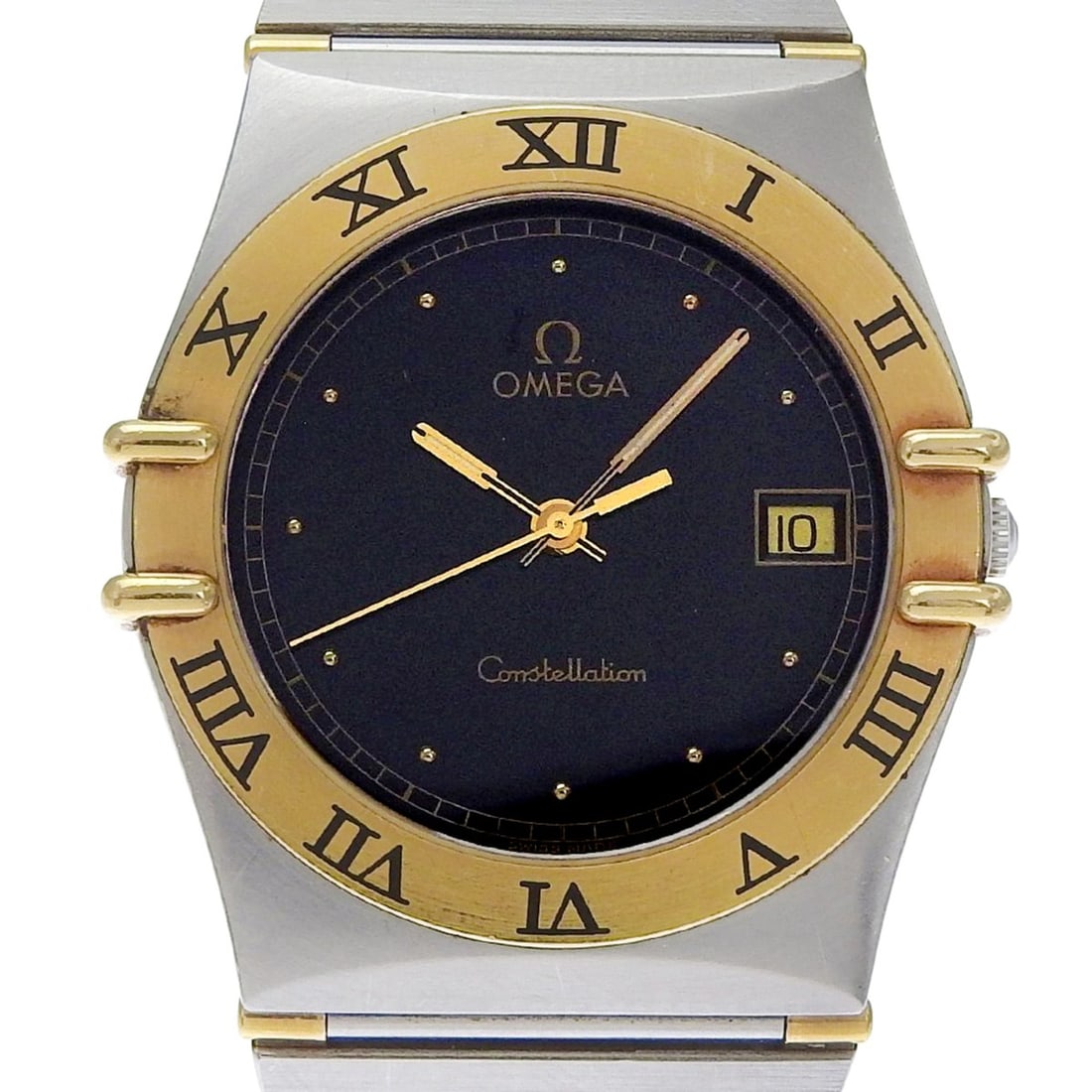 OMEGA Constellation Men's Watch, Stainless Steel, Silver Quartz Movement, Analog Display, Black Dial (1 of 9)