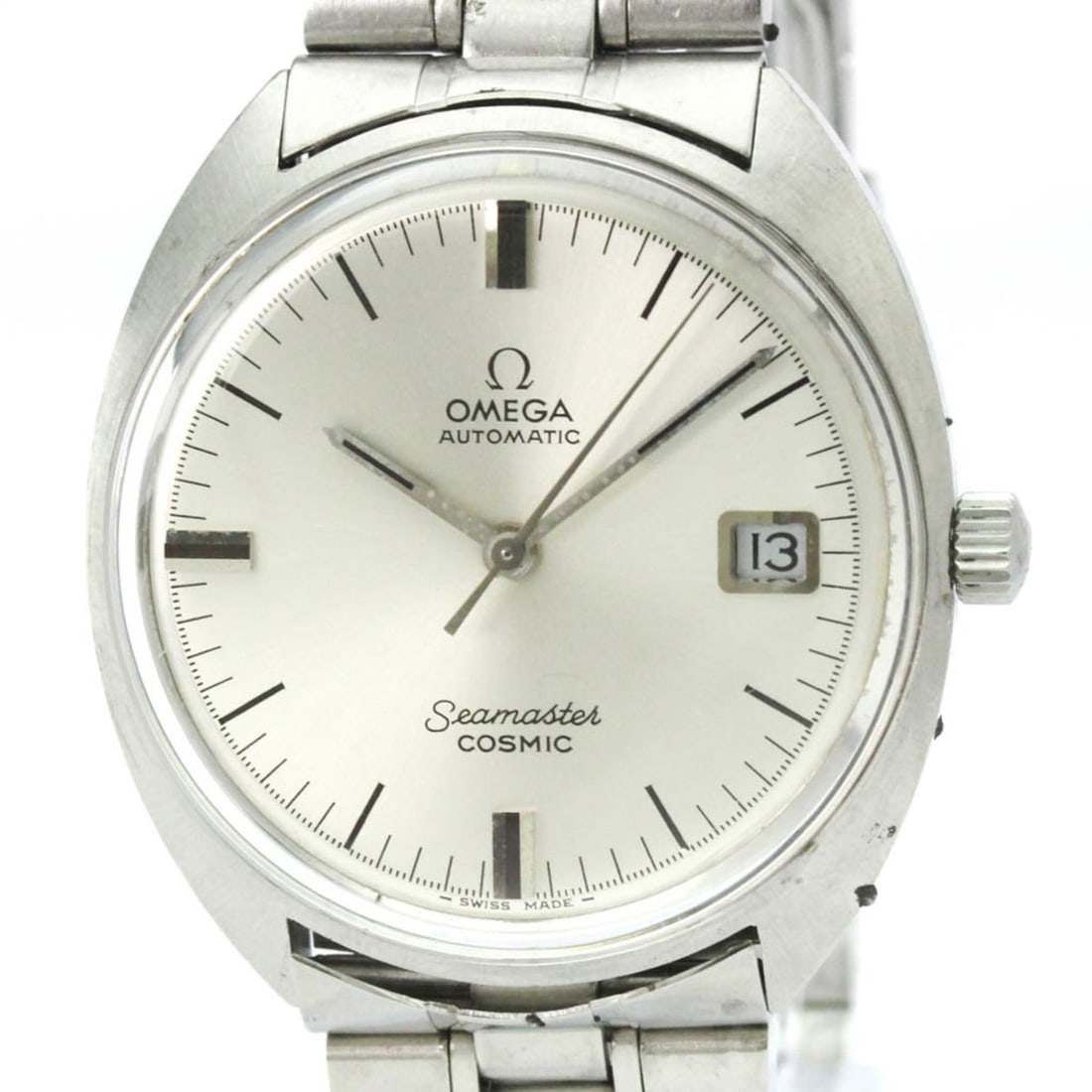 OMEGA Seamaster Cosmic Cal 565 Steel Automatic Watch 166.026 Vintage: --- Catalog ---Category: SizeCase Diameter: 35mm / 1.38''Category: DesignType: WristwatchStyle: Dress/FormalGender: MenColor (Dial): SilverMaterial (Band): Stainless steelMaterial (Case): Stainless st