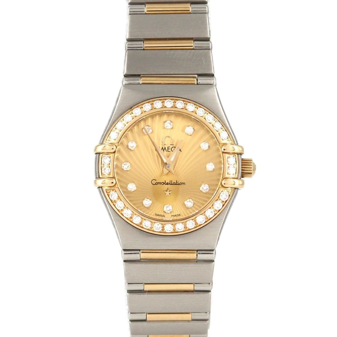 Omega Constellation Mini 160 Years Two-tone D 12P Watch 111.25.23.60.58.001 Stainless Steel Yellow: --- Catalog ---Category: SizeWrist Size: 16cm / 6.29''Case Diameter: 22.5mm / 0.89''Category: DesignType: WristwatchGender: WomenColor (Dial): GoldMaterial (Band): Stainless steel, Yellow goldMaterial