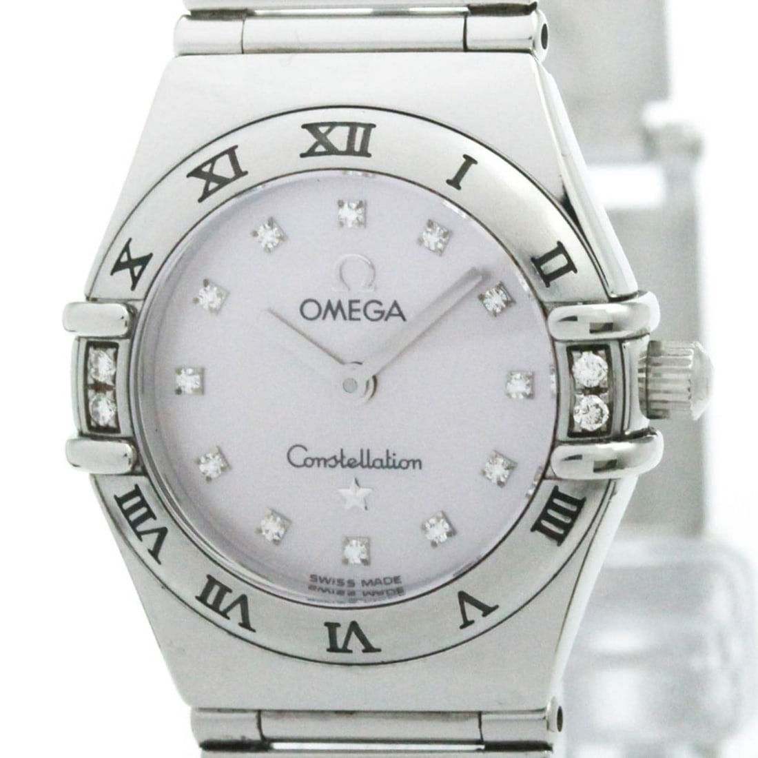 OMEGA Constellation Diamond MOP Dial Ladies Quartz Steel Watch 1567.66 Polished: --- Catalog ---Category: SizeCase Diameter: 22mm / 0.87''Category: DesignType: WristwatchStyle: Dress/FormalGender: WomenColor (Dial): Pink shellMaterial (Band): Stainless steelMaterial (Case): Stainl