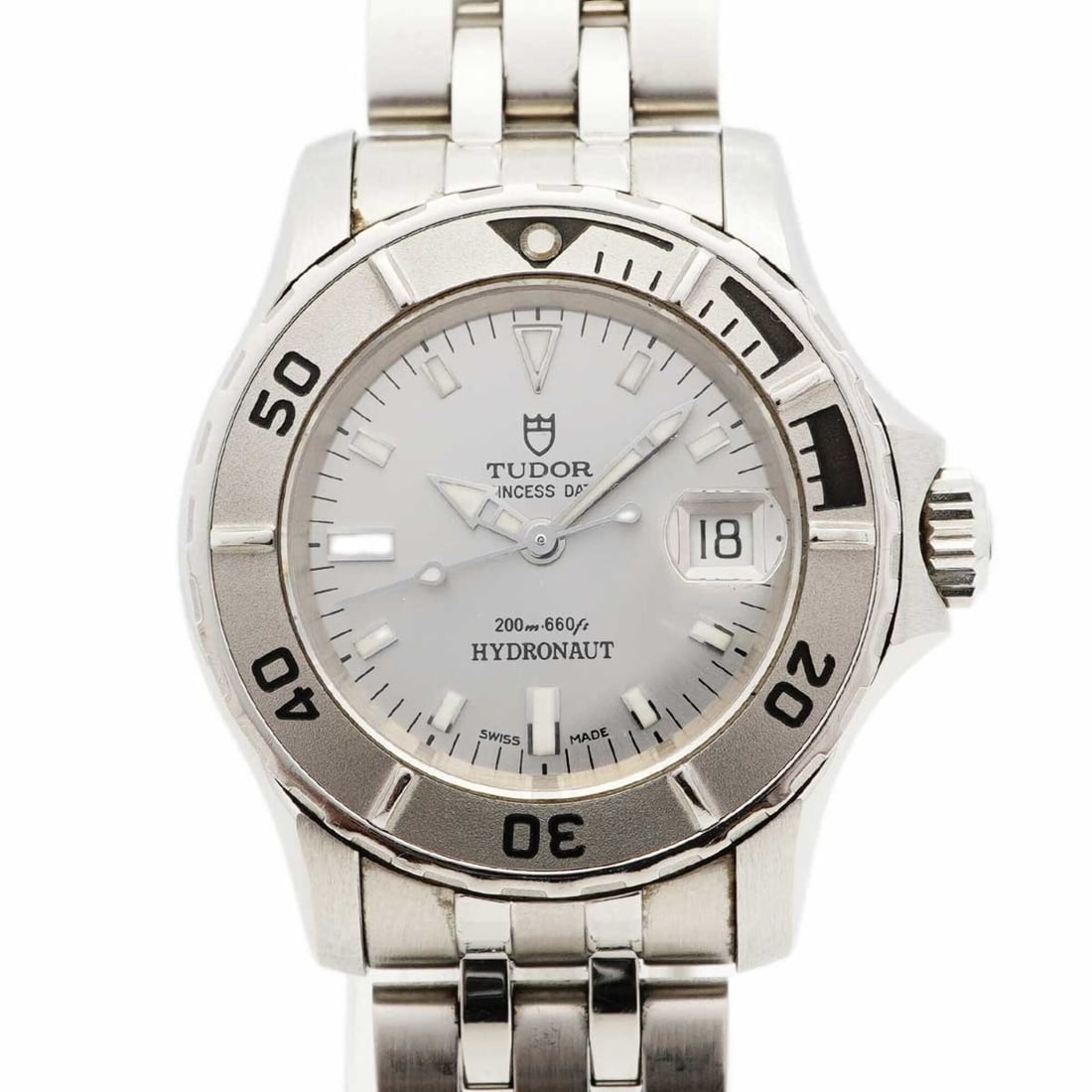 Tudor Hydronaut 99090 Silver Dial Women's Watch: --- Catalog ---Category: SizeWrist Size: 14cm / 5.51''Case Diameter: 27.6mm / 1.09''Category: DesignType: WristwatchGender: WomenColor (Dial): SilverMaterial (Band): Stainless steelCategory: GeneralMP
