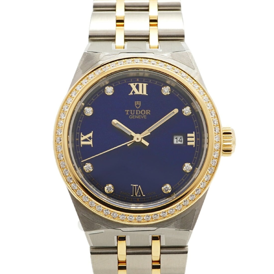 Tudor Royal 28323 Blue Dial Women's Watch: --- Catalog ---Category: SizeWrist Size: 15cm / 5.9''Case Diameter: 28.3mm / 1.11''Category: DesignType: WristwatchGender: WomenColor (Dial): BlueMaterial (Band): Stainless steel, Yellow goldCategory: