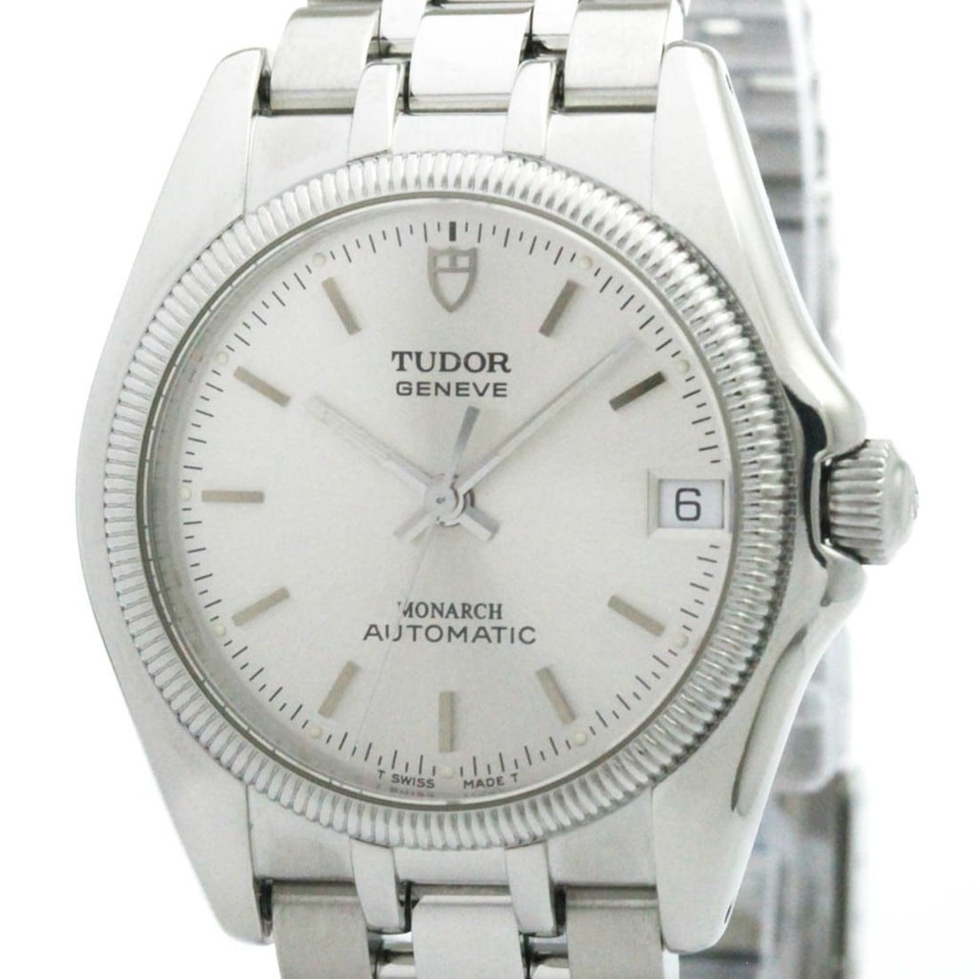 TUDOR Monarch Stainless Steel Automatic Unisex Watch 38730 Polished: --- Catalog ---Category: SizeCase Diameter: 33mm / 1.3''Category: DesignType: WristwatchStyle: Dress/FormalGender: UnisexColor (Dial): SilverMaterial (Band): Stainless steelMaterial (Case): Stainless 