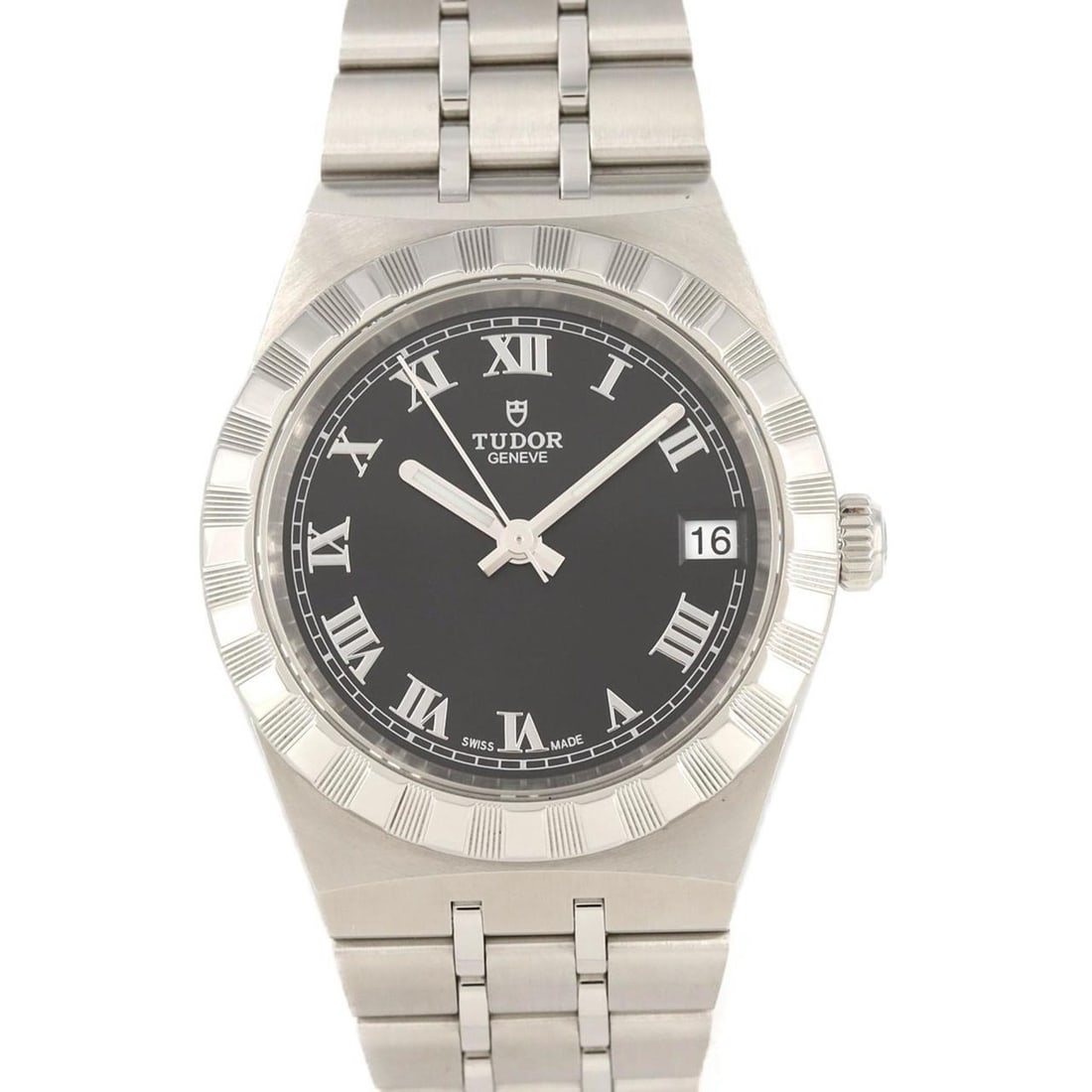 Tudor Royal M28400-0003 SS Wristwatch Automatic: --- Catalog ---Category: SizeWrist Size: 17.5cm / 6.88''Case Diameter: 34mm / 1.34''Category: DesignType: WristwatchGender: MenColor (Dial): BlackMaterial (Band): Stainless steelMaterial (Case): Stain