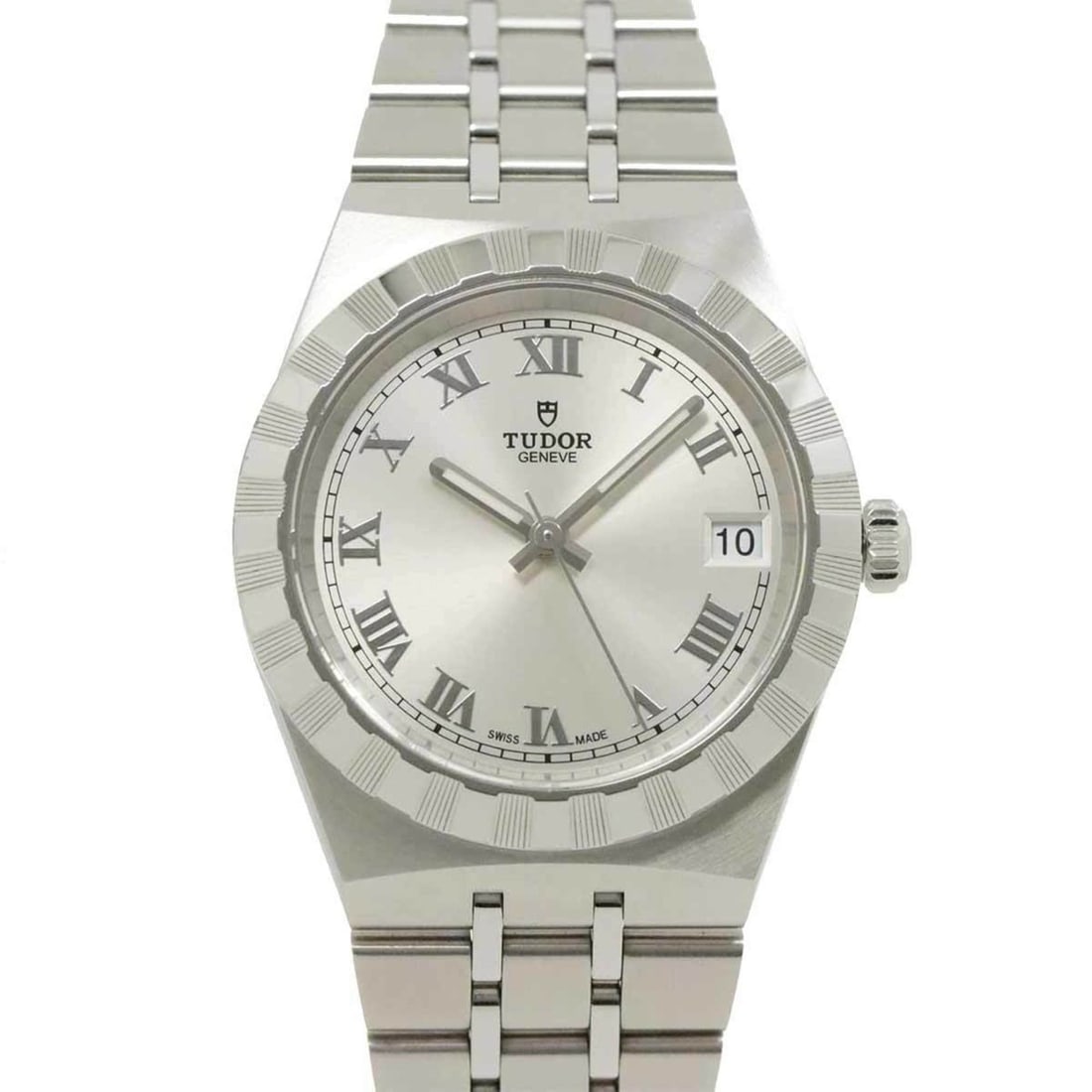 Tudor Royal 28400 Boys Watch Date Silver Automatic: --- Catalog ---Category: SizeWrist Size: 17.5cm / 6.88''Case Diameter: 38mm / 1.5''Category: DesignType: WristwatchGender: BoysColor (Dial): SilverMaterial (Band): Stainless steelMaterial (Case): Stai