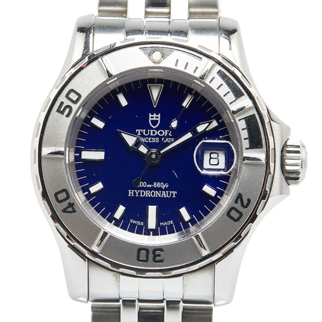 Tudor Hydronaut Watch 85190 Automatic Blue Dial Stainless Steel Men's TUDOR: --- Catalog ---Category: SizeWrist Size: 14cm / 5.51''Case Diameter: 27.3mm / 1.07''Category: DesignType: WristwatchGender: MenDisplay: AnalogColor (Dial): BlueMaterial (Band): Stainless steelMaterial