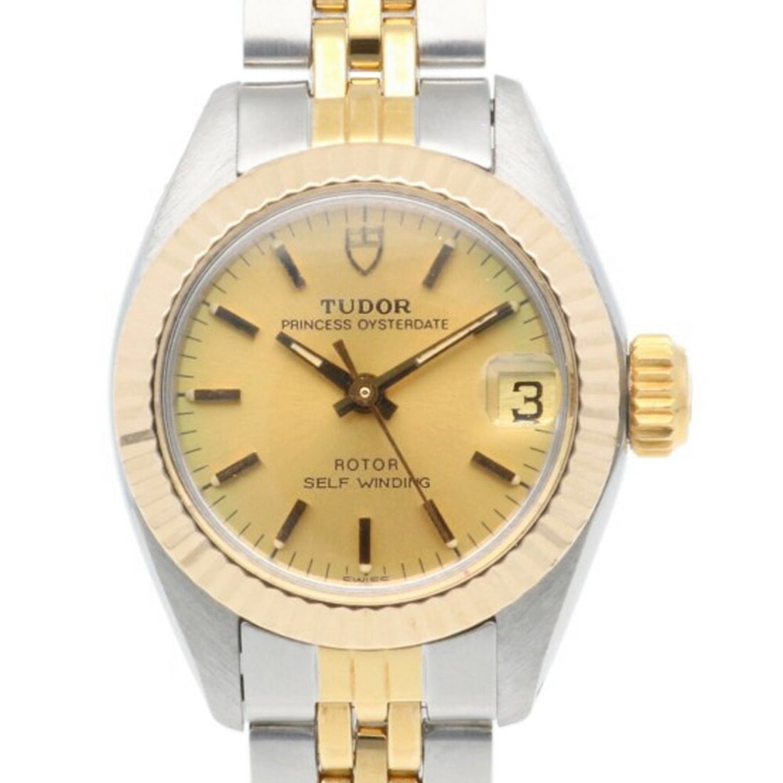 Tudor Princess Oyster Date Watch Stainless Steel 92313 Automatic Ladies TUDOR Overhauled: --- Catalog ---Category: SizeWrist Size: 15.5cm / 6.1''Case Diameter: 22.5mm / 0.89''Category: DesignType: WristwatchGender: WomenMaterial (Band): Stainless steel, Yellow gold (18K)Material (Case): St
