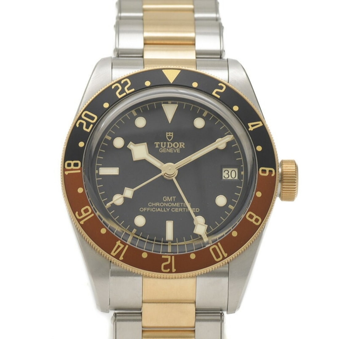 Tudor Black Bay GMT Watch K18YG SS Dial Automatic M79833MN August 2022: --- Catalog ---Category: SizeWeight: 190g / 6.7oz.Wrist Size: 19cm / 7.48''Case Diameter: 40mm / 1.57''Category: DesignType: WristwatchGender: MenColor (Dial): BlackMaterial (Band): Stainless steel, Y