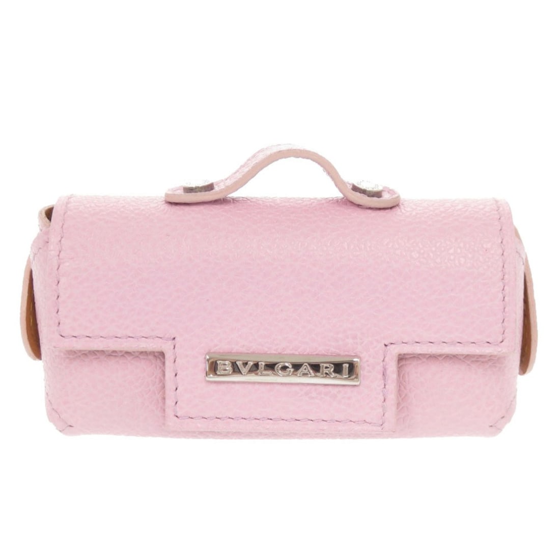 Excellent condition Bulgari logo key ring attached leather pink mini pouch/accessory case: --- Catalog ---Category: SizeSize (HxWxD): 4.5cm x 9cm x 5cm / 1.77'' x 3.54'' x 1.96''Category: DesignType: KeyringColor: PinkGender: WomenMaterial: LeatherCategory: GeneralBrand: BvlgariCountry of O