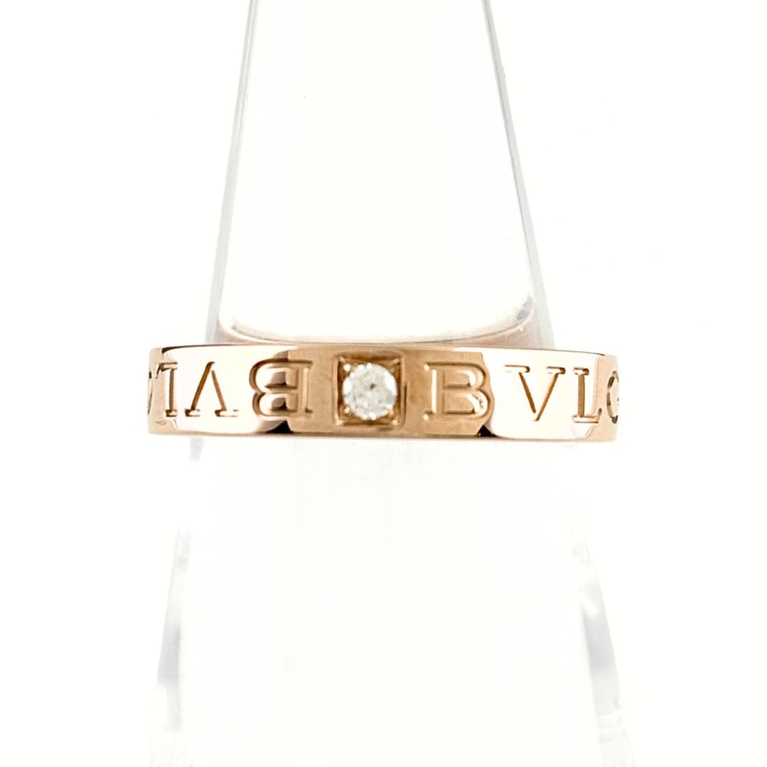 Bulgari BVLGARI Double Logo Ring PG Pink Gold with Small Diamonds 750 Diamond Women's: --- Catalog ---Category: SizeJP Size: 13US Size: 6.5Category: DesignType: Band ringGender: WomenMaterial: Pink gold (18K)Category: GeneralBrand: Bvlgari--- Item List ---Section: ConditionRanking: Rank