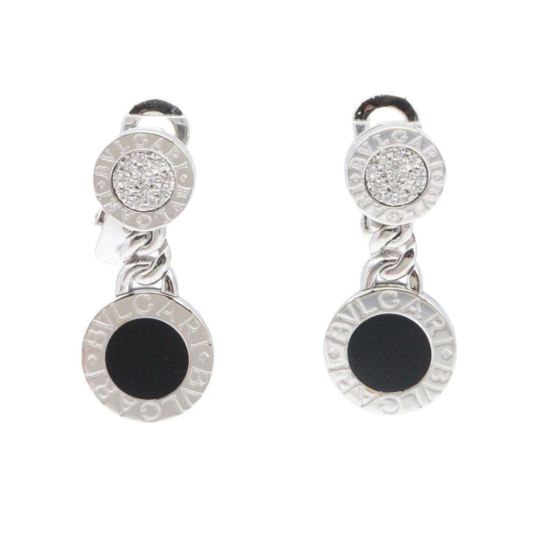 BVLGARI Bulgari Onyx Diamond Earrings, 18K White Gold (18KWG), Diamond, Onyx, Women's, Silver,: --- Catalog ---Category: SizeSize (HxWxD): 28.00mm x 12.00mm / 1.10'' x 0.47''Category: DesignType: Clip earringsColor: Black, Clear, White goldGender: WomenMaterial: White gold (18K)Category: General