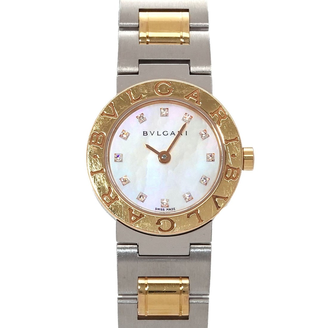 BVLGARI Bulgari Combination BBP23SG Women's Watch 12P Diamond White Shell 18K Yellow Gold Quartz (1 of 10)