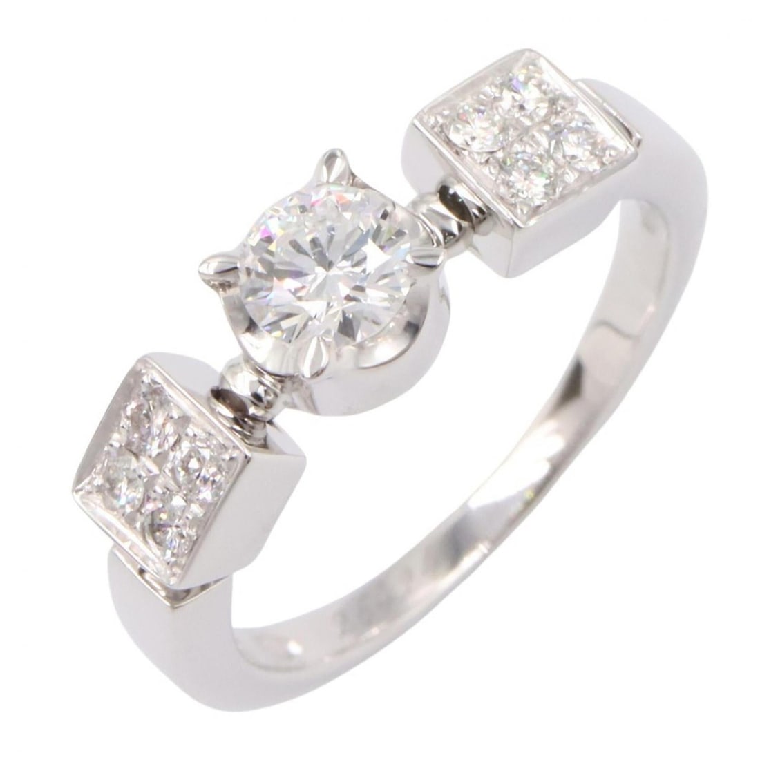 Bulgari BVLGARI Lucia Diamond Ring - Ring/Finger Jewelry 18KWG (White Gold) Women's Silver Tone: --- Catalog ---Category: SizeJP Size: 9.5US Size: 5Category: DesignType: Band ringColor: Clear, SilverGender: WomenMaterial: White gold (18K)Category: GeneralBrand: Bvlgari--- Item List ---Section:
