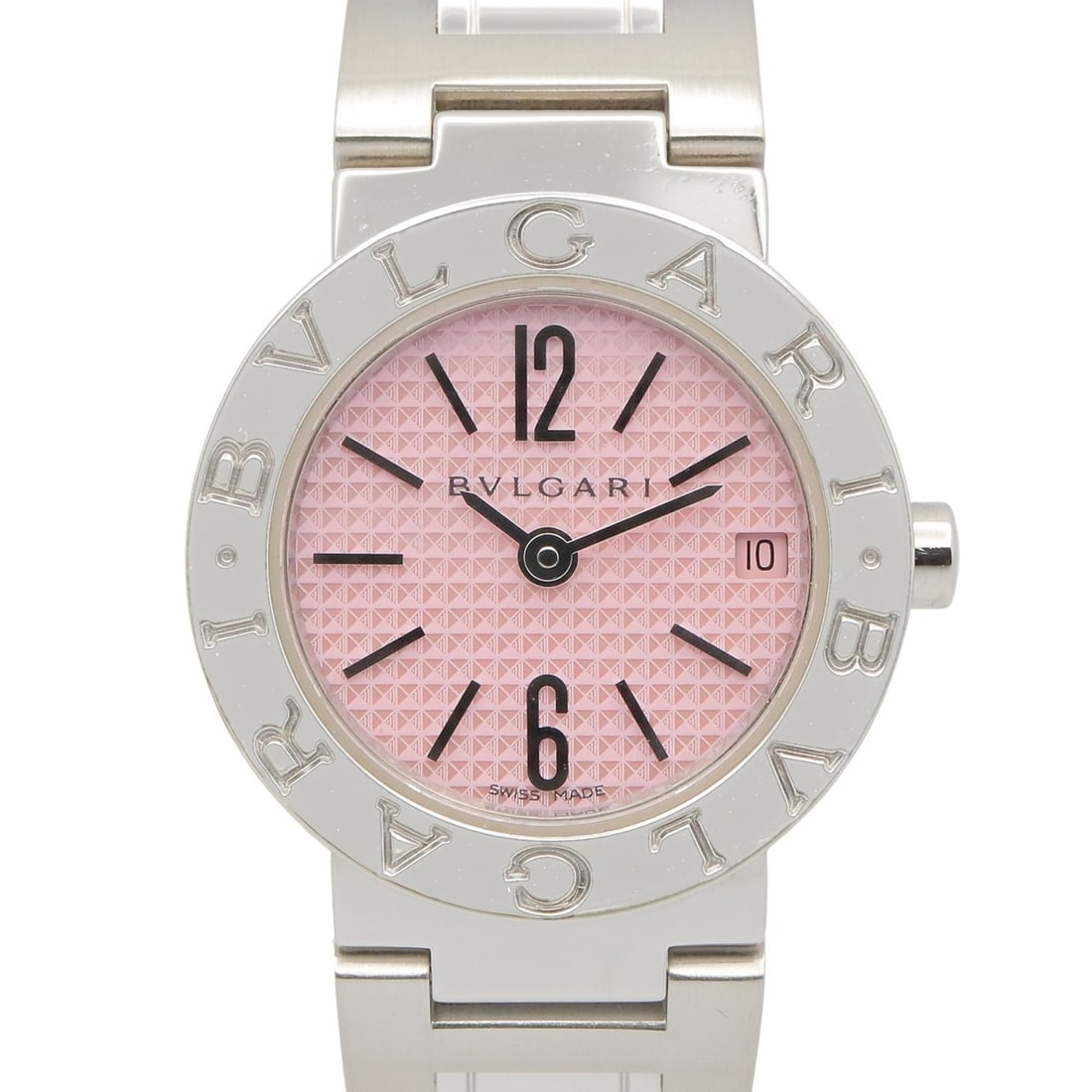 Bulgari BVLGARI Watch Stainless Steel Ladies Pink BB23SS: --- Catalog ---Category: SizeWrist Size: 14.5cm / 5.7''Case Diameter: 23mm / 0.91''Category: DesignType: WristwatchGender: WomenColor (Dial): PinkMaterial (Band): Stainless steelMaterial (Case): Stain