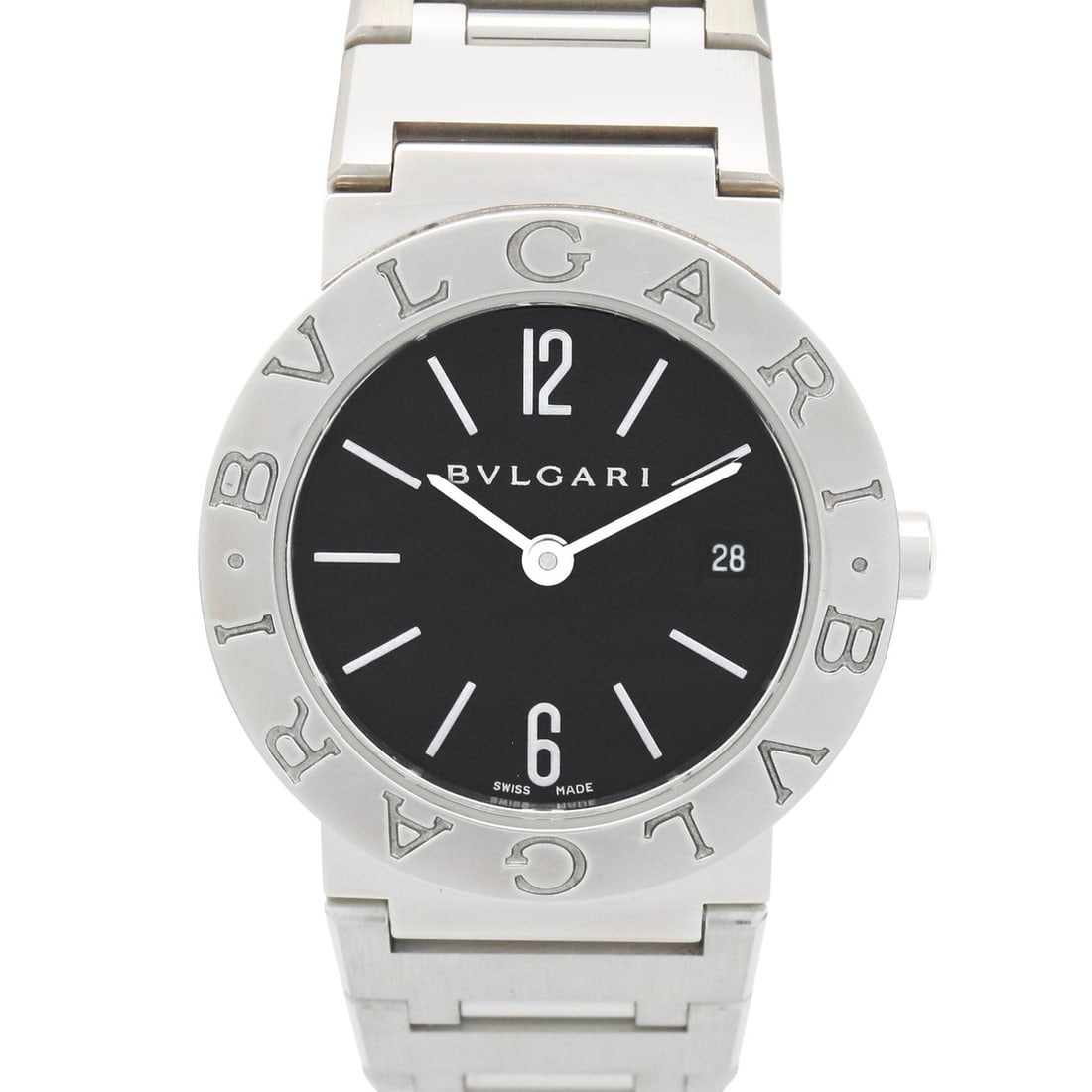 Bulgari BVLGARI Watch Stainless Steel Ladies Black BB26SS: --- Catalog ---Category: SizeWrist Size: 13.5cm / 5.31''Case Diameter: 26mm / 1.02''Category: DesignType: WristwatchGender: WomenColor (Dial): BlackMaterial (Band): Stainless steelMaterial (Case): Sta