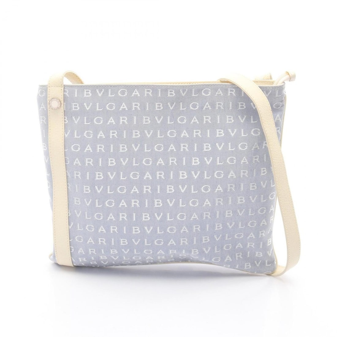 Bulgari BVLGARI Logo Mania Shoulder Bag Handbag Canvas Leather Women's Blue/White: --- Catalog ---Category: SizeSize (HxWxD): 26.5cm x 31cm x 2cm / 10.43'' x 12.2'' x 0.78''Category: DesignType: Handbag, Shoulder bagColor: Blue, WhiteGender: WomenMaterial: Canvas , Leather Category: