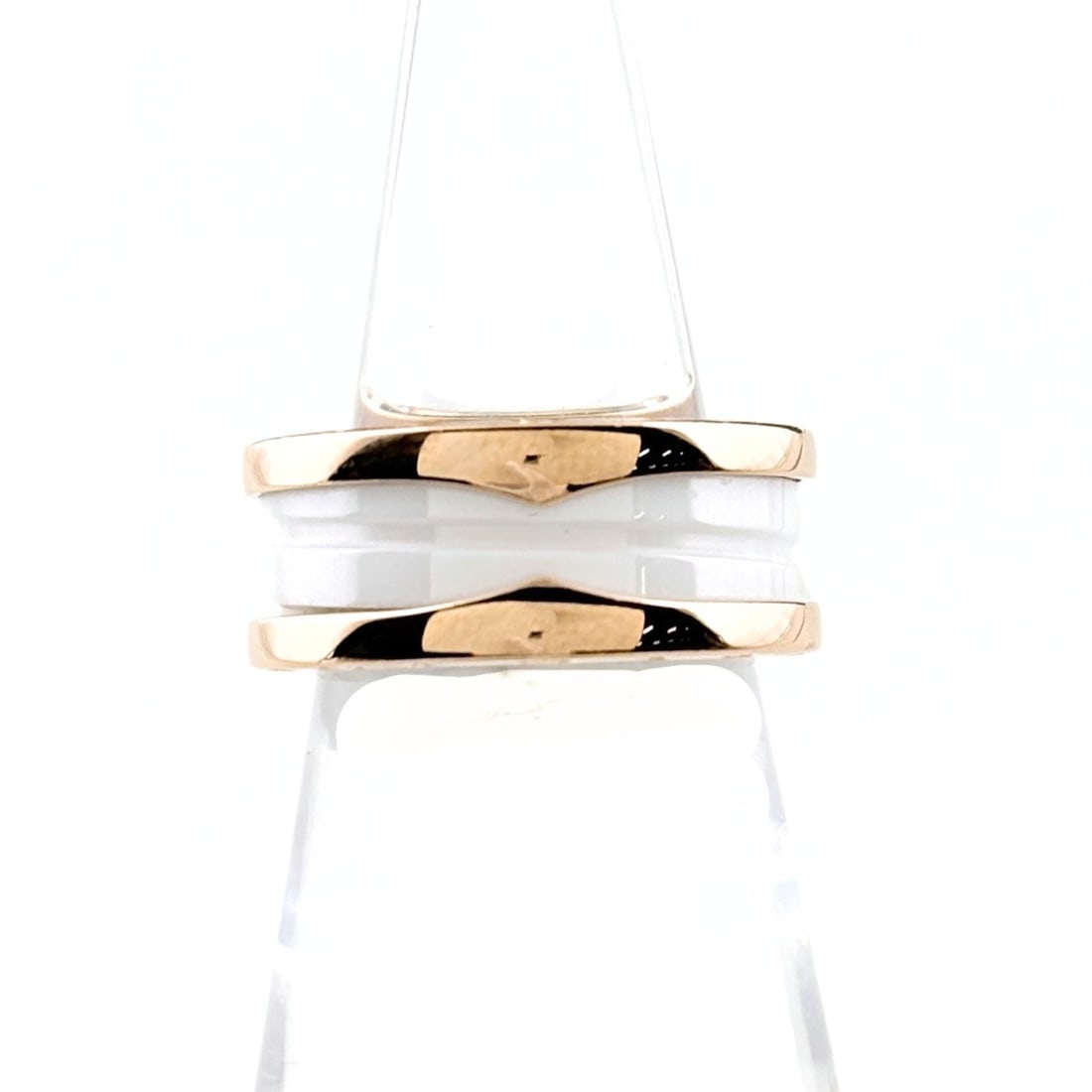 Bulgari BVLGARI B-ZERO1 Ring PG Pink Gold 2-Band 750 Ceramic Women's: --- Catalog ---Category: SizeWidth: 8.3mm / 0.33''Weight: 7.4g / 0.26oz.JP Size: 10US Size: 5.5Brand Size: 50Category: DesignType: Band ringColor: PinkMetal: GoldGender: WomenMetal Purity: 18KCategory