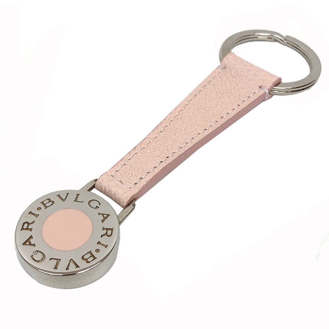 BVLGARI Bulgari BB Keyring 24847 Keychain Pink x Silver: --- Catalog ---Category: DesignType: KeyringColor: Light pink, PinkGender: Women,MenMaterial: LeatherCategory: GeneralBrand: Bvlgari--- Item List ---Section: ConditionRanking: Rank A Used - A few trac