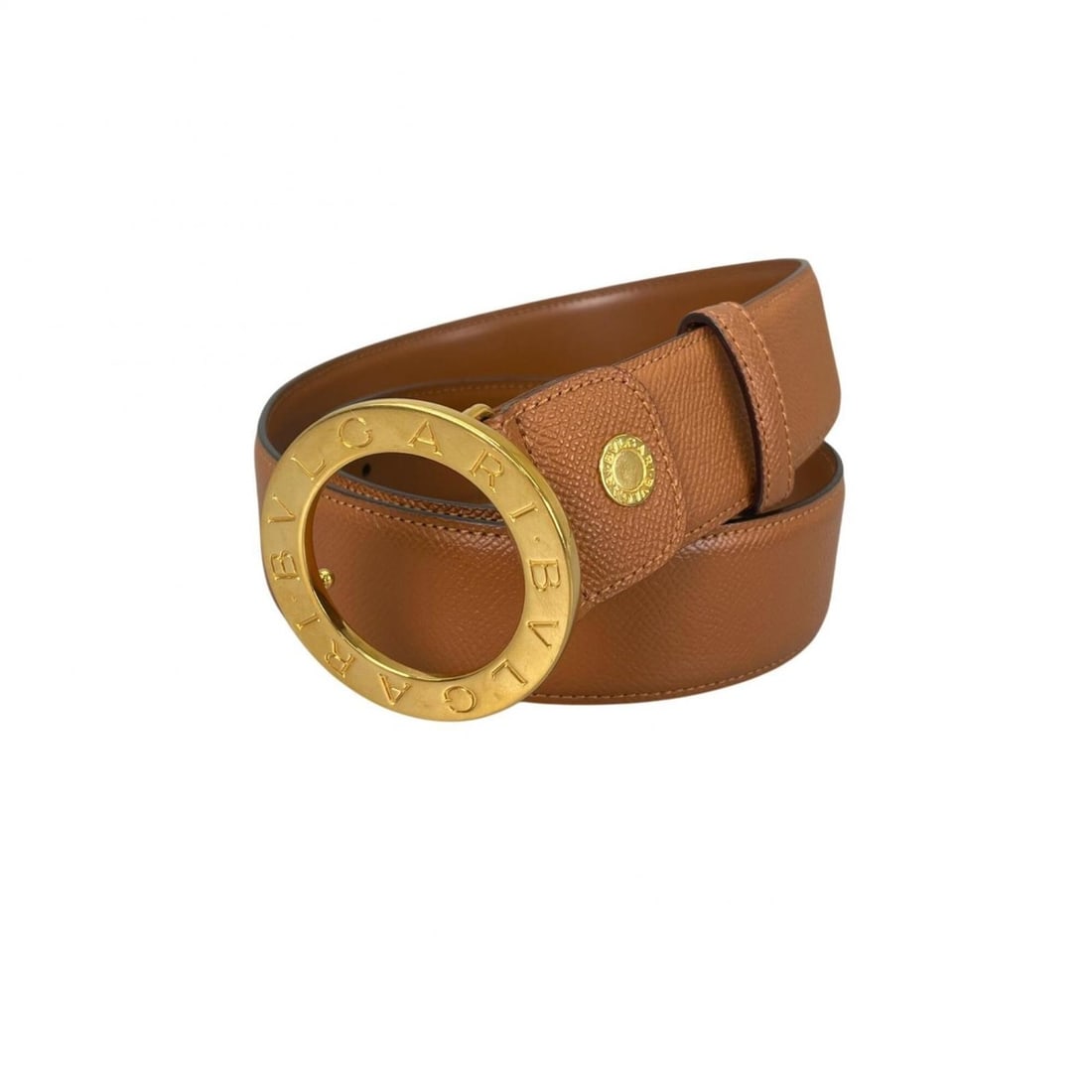 BVLGARI Bulgari Leather Belt Gold Brown Men's: --- Catalog ---Category: SizeLength: 100cm / 39.36''Buckle Size: 6cm x 6cm / 2.36'' x 2.36''Category: DesignType: Standard beltColor: Brown, GoldGender: MenMaterial (Strap): Leather Category: GeneralL