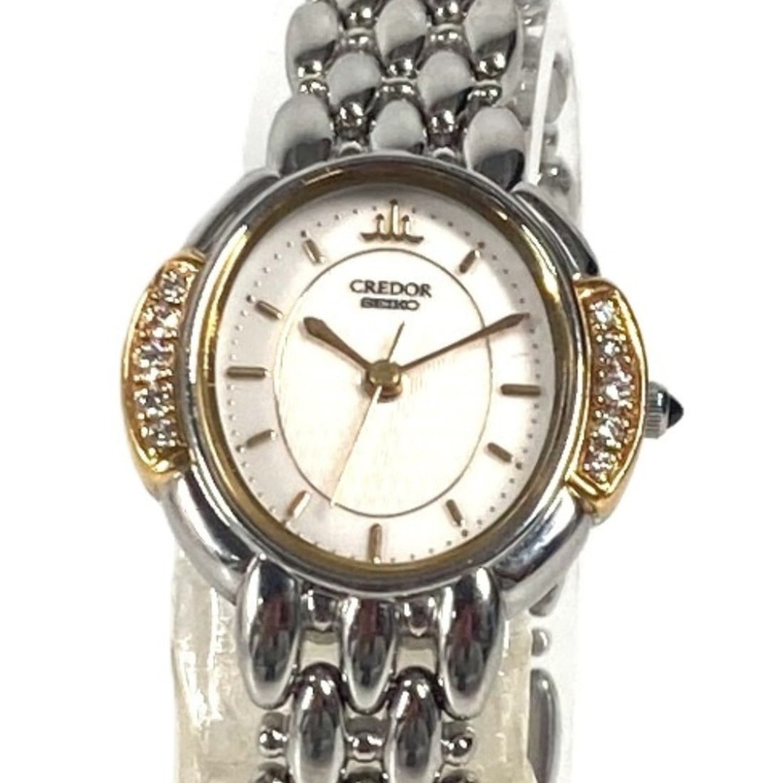 SEIKO 2J81-5000 Credor Side Diamond Watch Women's Stainless Steel Ladies Silver: --- Catalog ---Category: SizeWrist Size: 18cm / 7.08''Case Diameter: 23mm / 0.91''Category: DesignType: WristwatchColor: SilverGender: WomenDisplay: AnalogGemstone: DiamondColor (Dial): WhiteMaterial 
